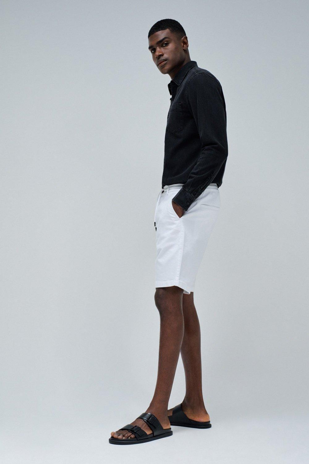 Regular Shorts S-Activ With Drawstring, White, medium