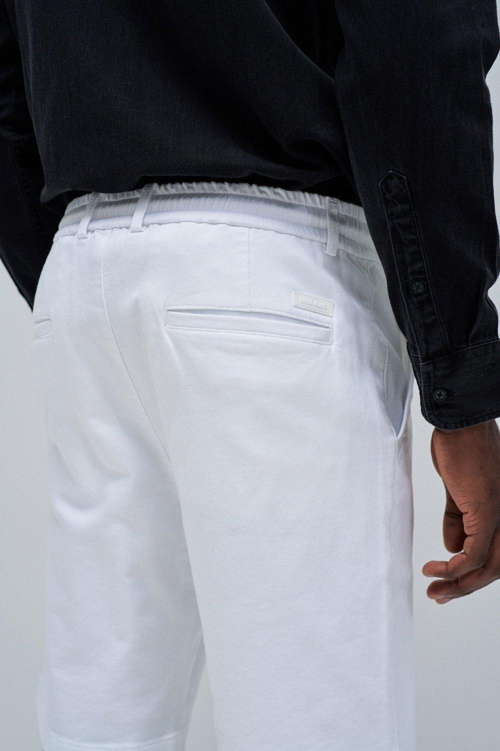 Solid Regular Casual Shorts, White, large image number 4
