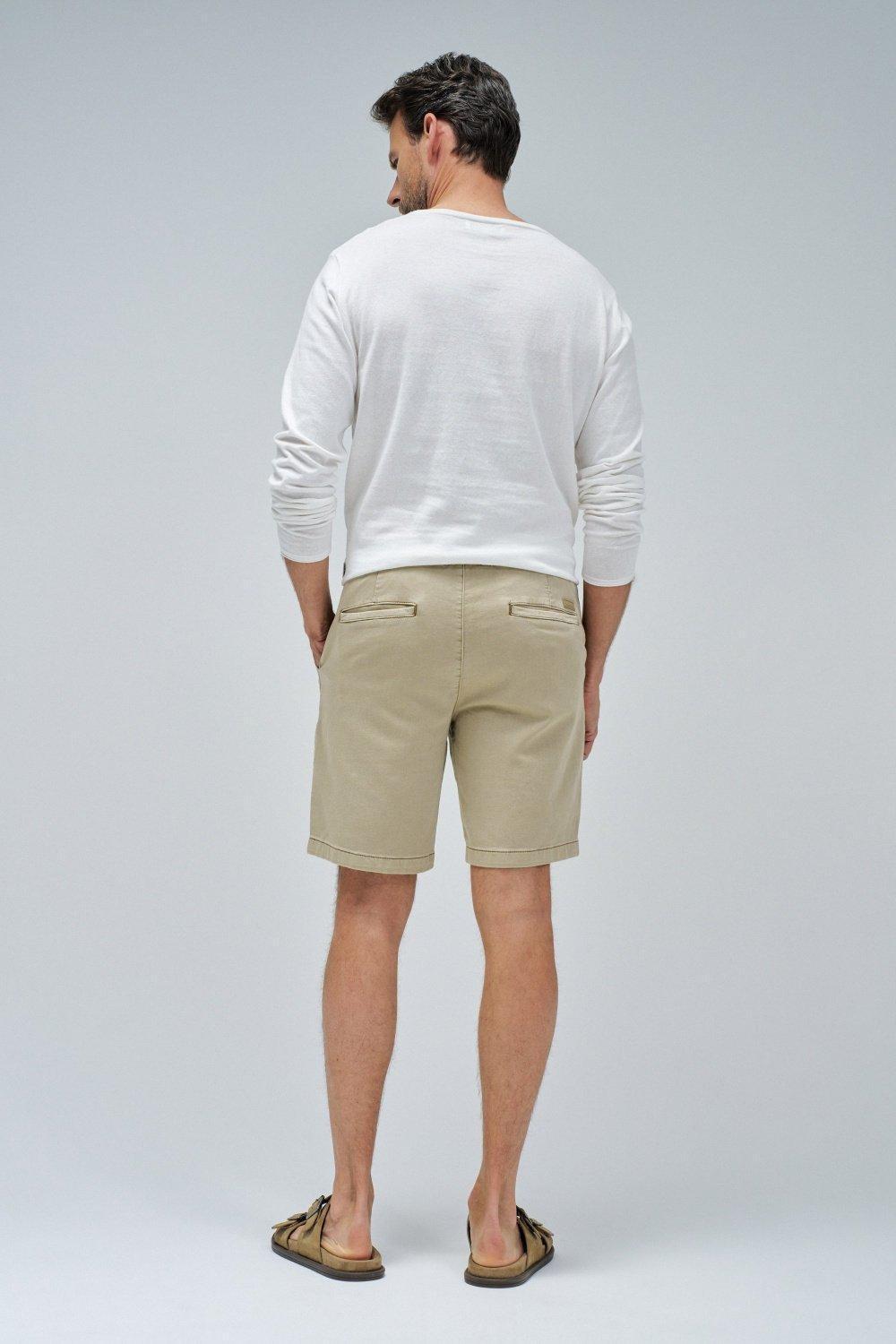 Solid Regular Casual Shorts, Cream, large image number 3