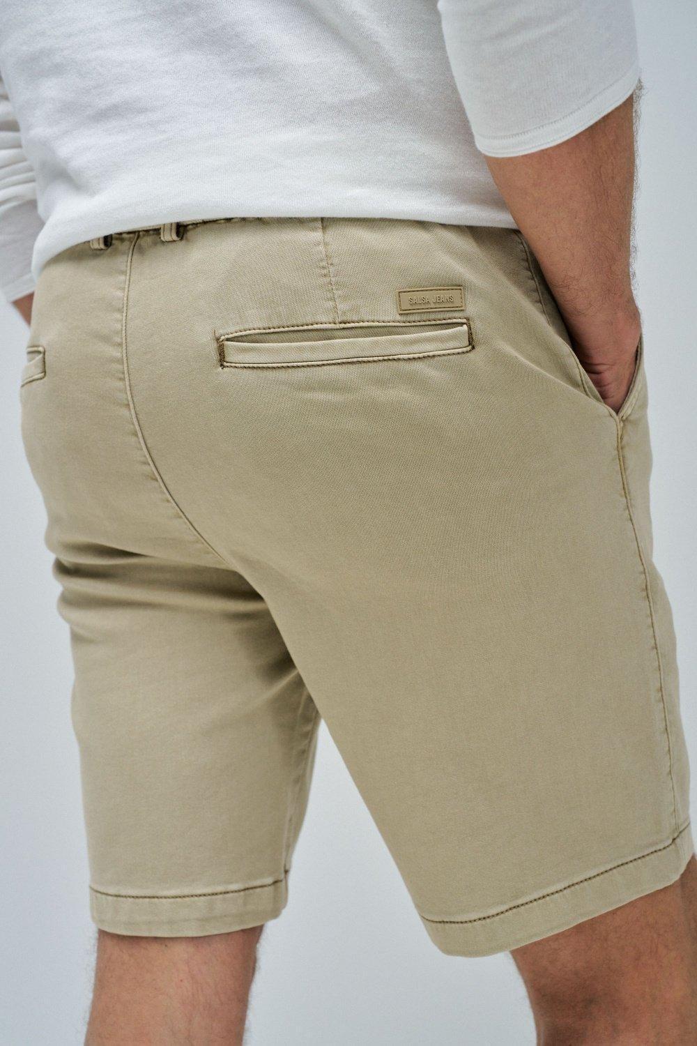 Solid Regular Casual Shorts, Cream, large image number 4