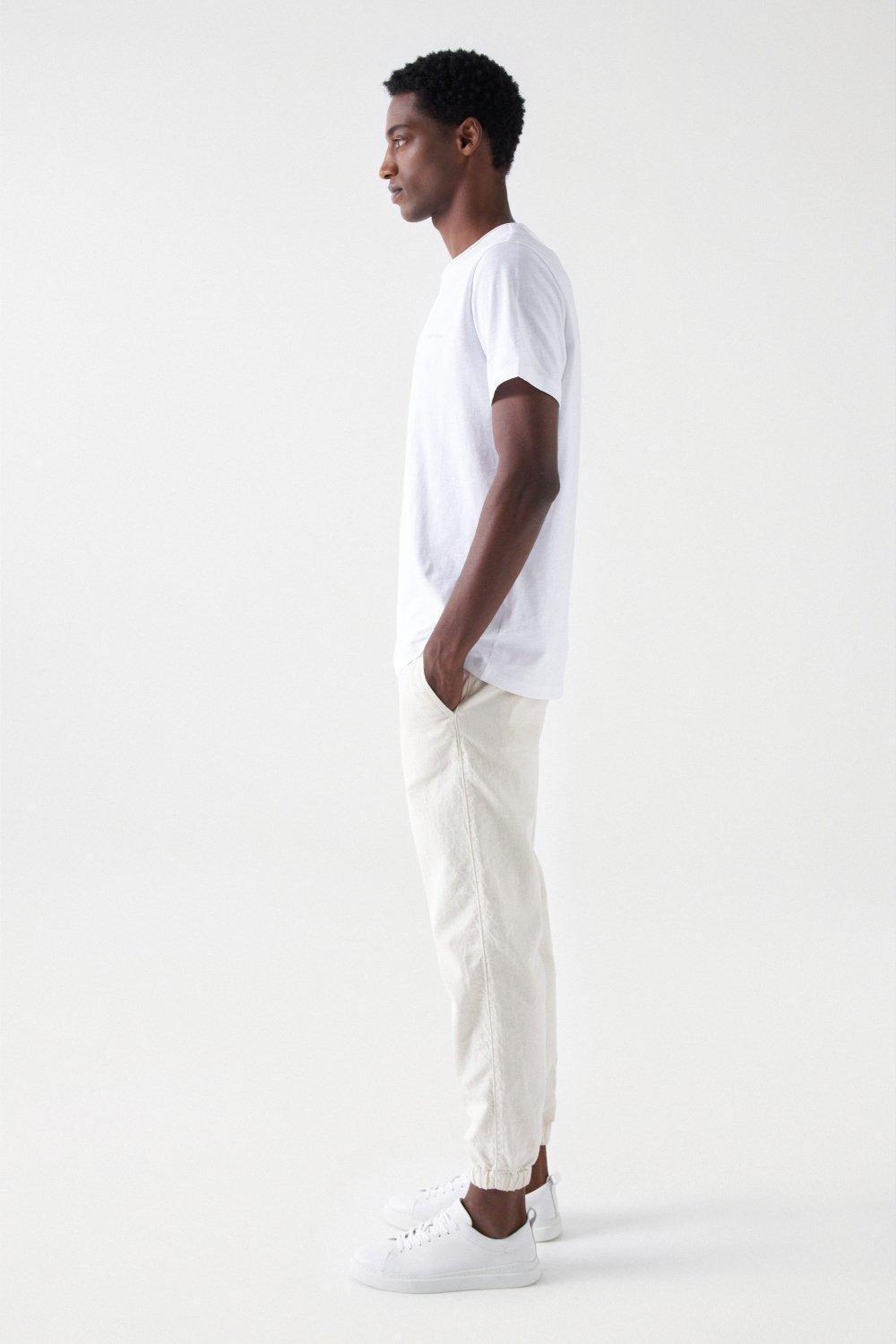 White Cotton T-Shirt With Branding Detail, , large image number 2