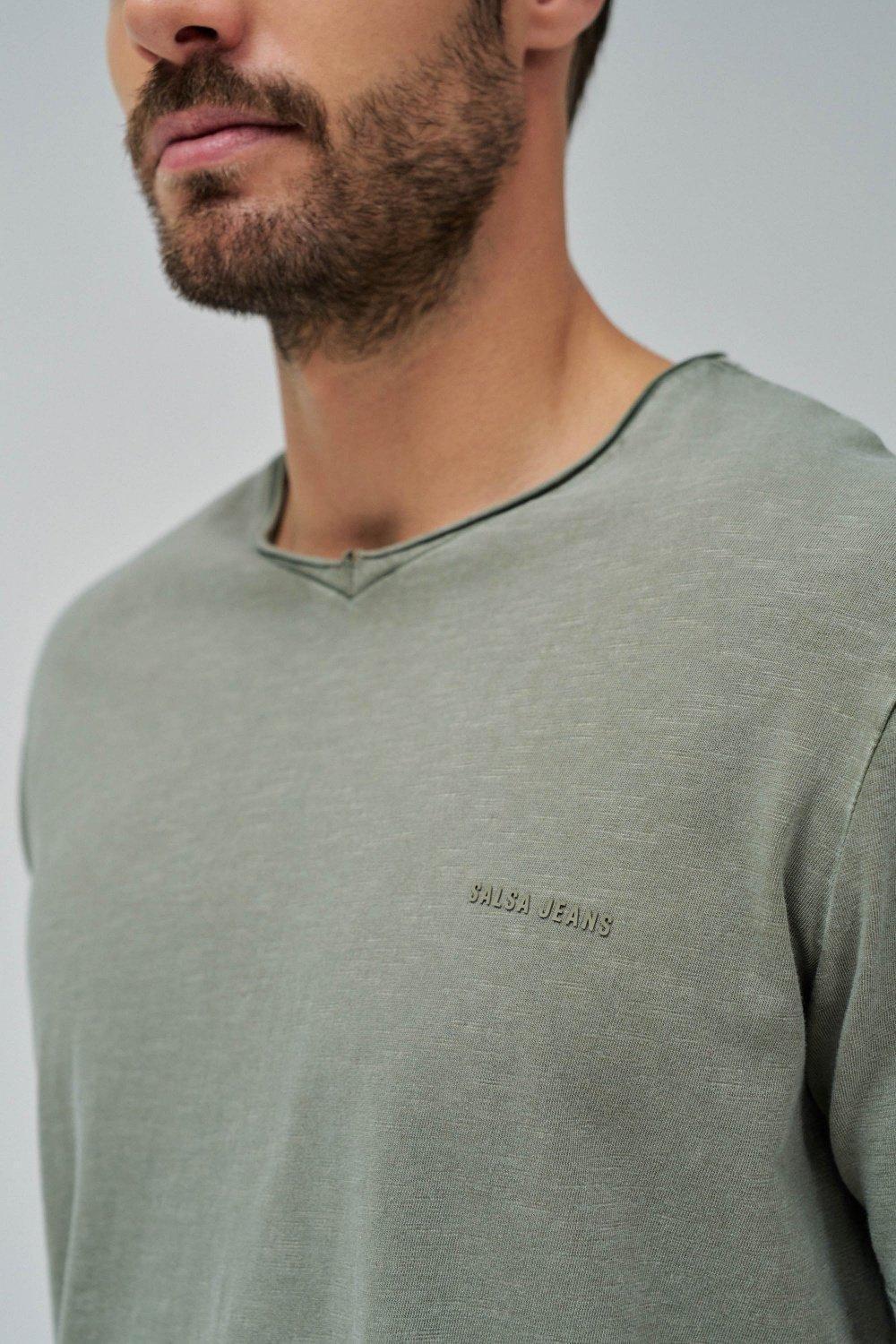 Khaki Cotton T-Shirt, , large image number 4