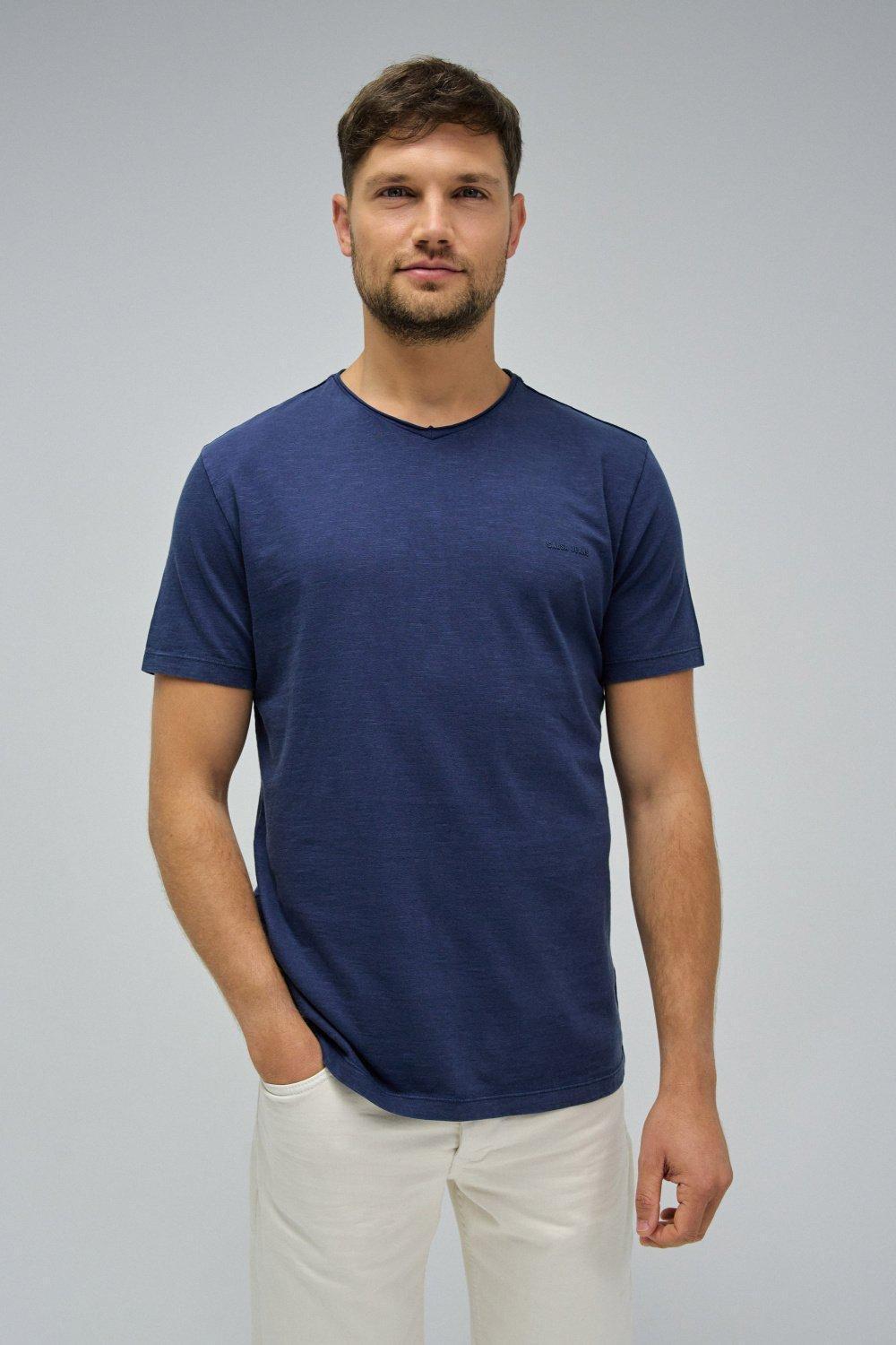 T-Shirt With Branding, Navy, medium