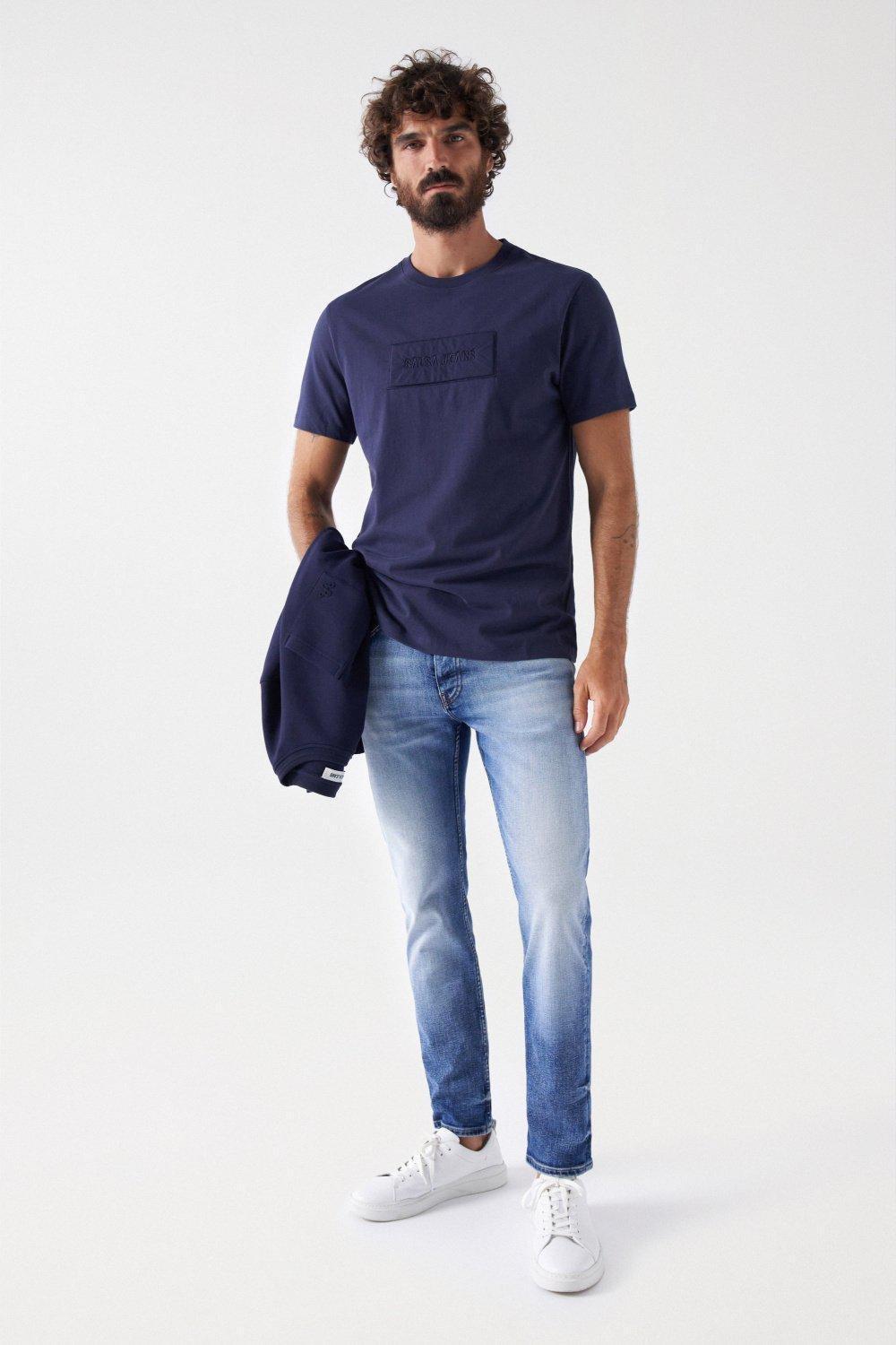 Embossed Salsa Logo T-Shirt, Navy, large image number 1