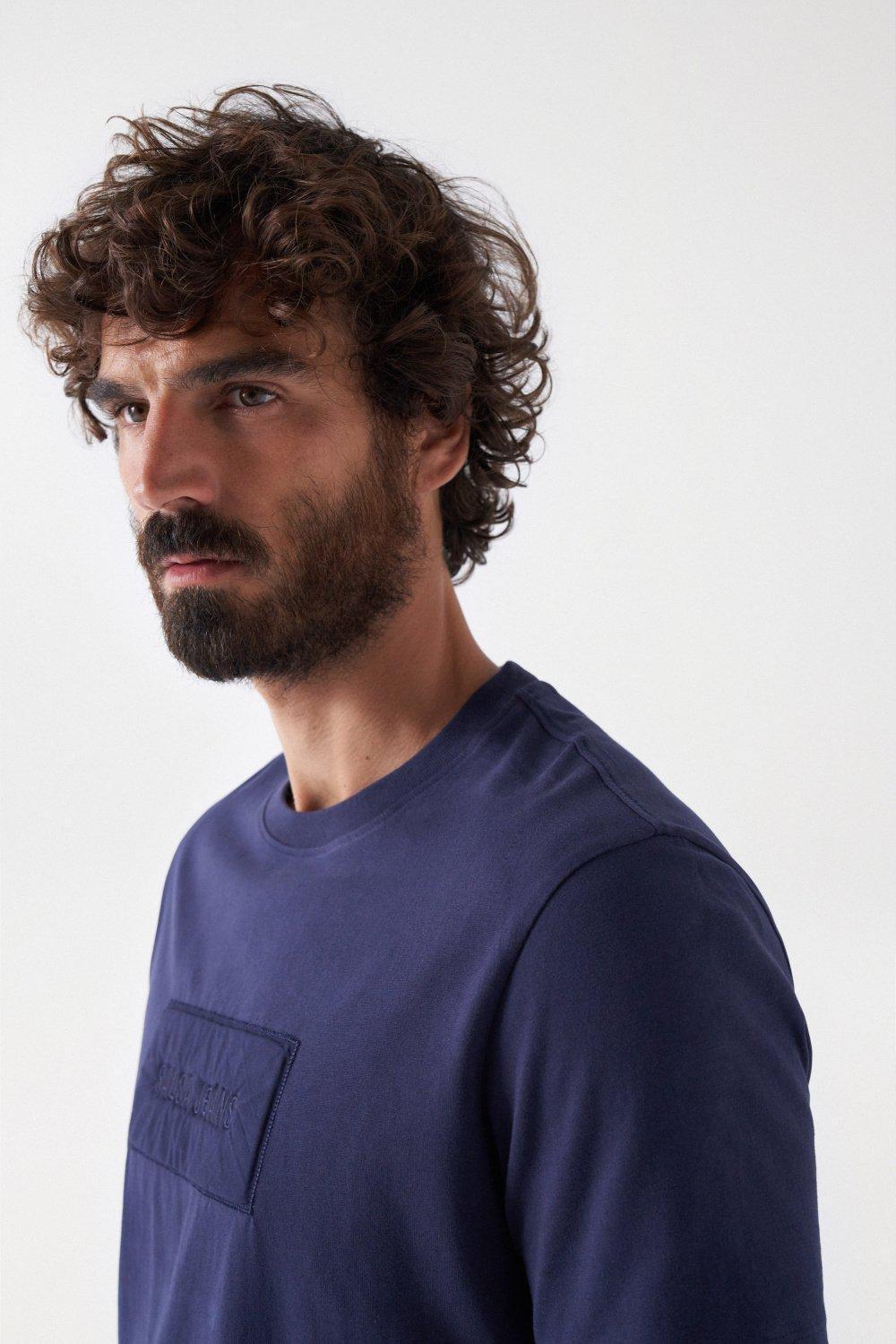Embossed Salsa Logo T-Shirt, Navy, large image number 4