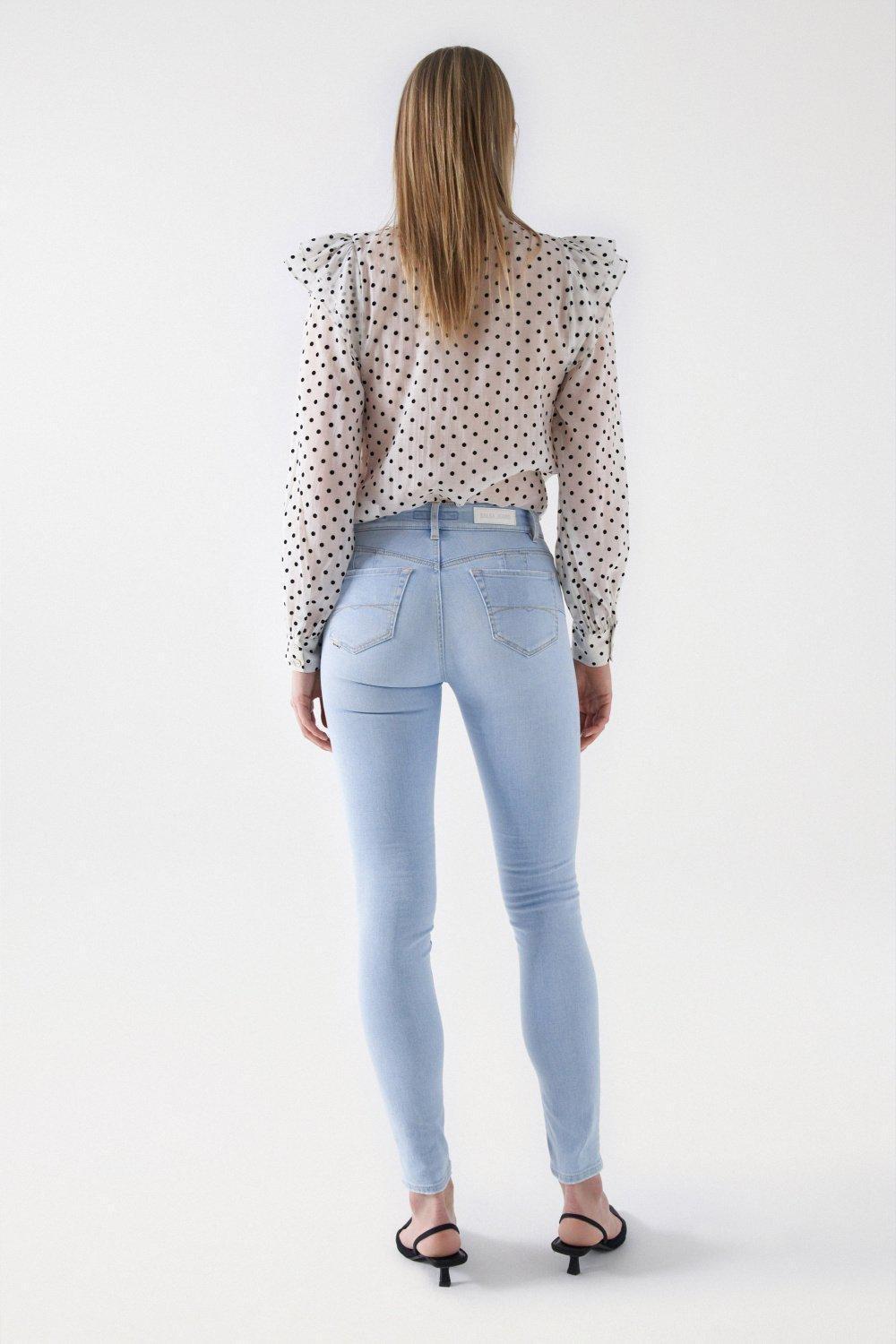 Destiny Push Up Skinny Jeans, Blue, large image number 3