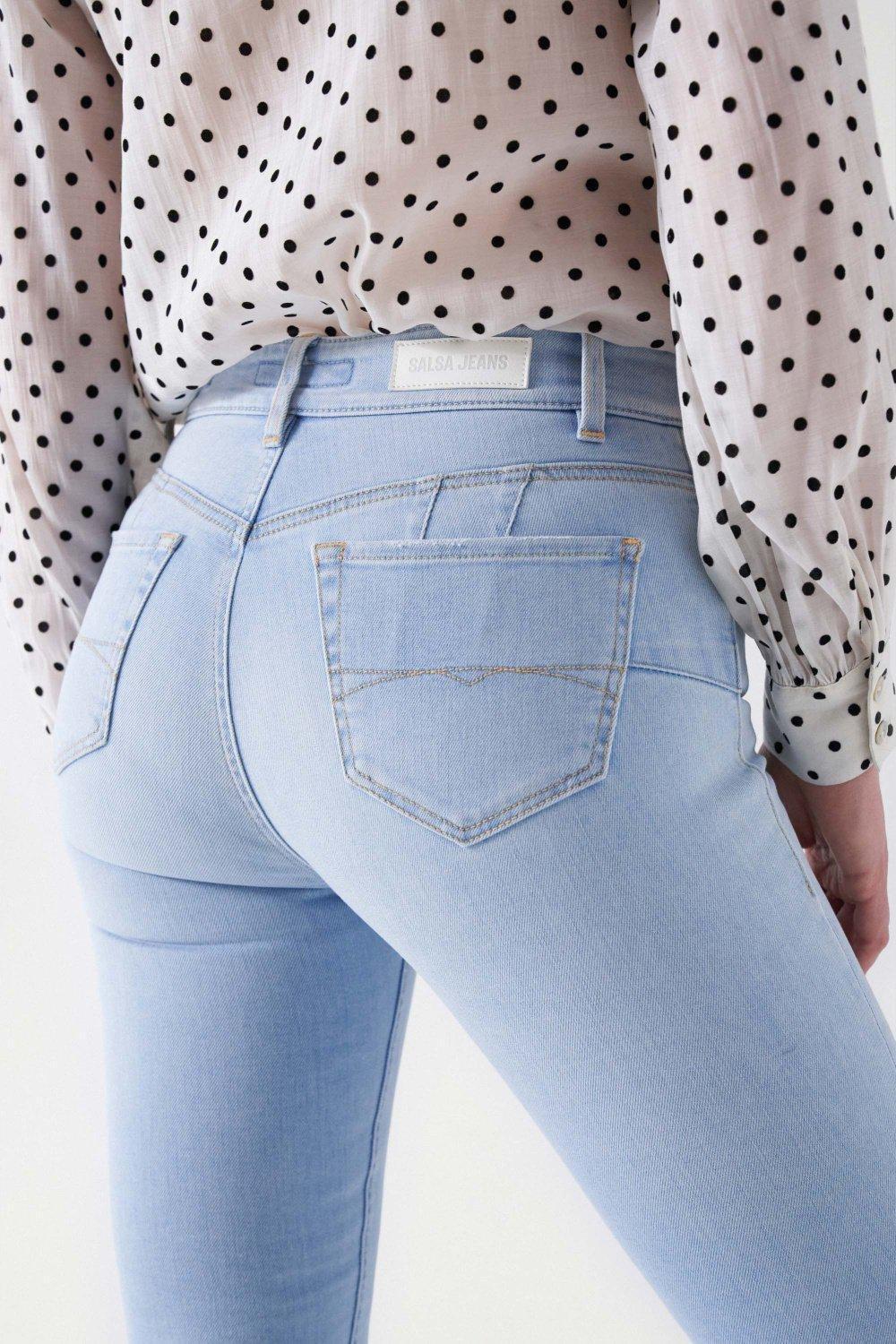 Destiny Push Up Skinny Jeans, Blue, large image number 4