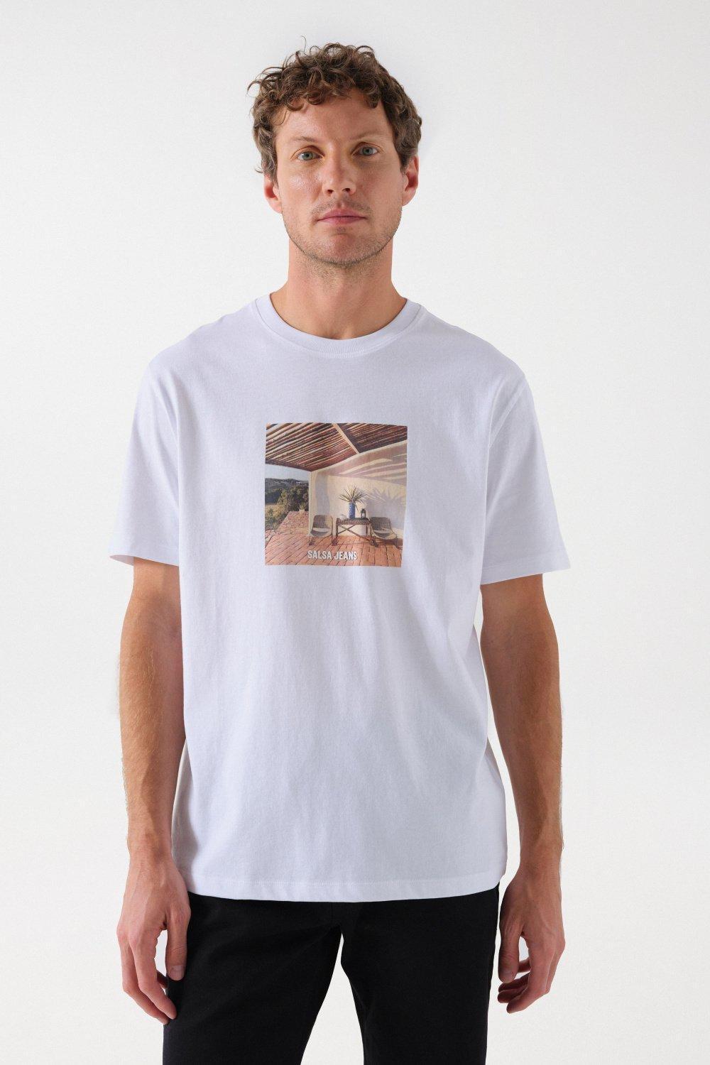 Photographic Print T-Shirt, White, large image number 0