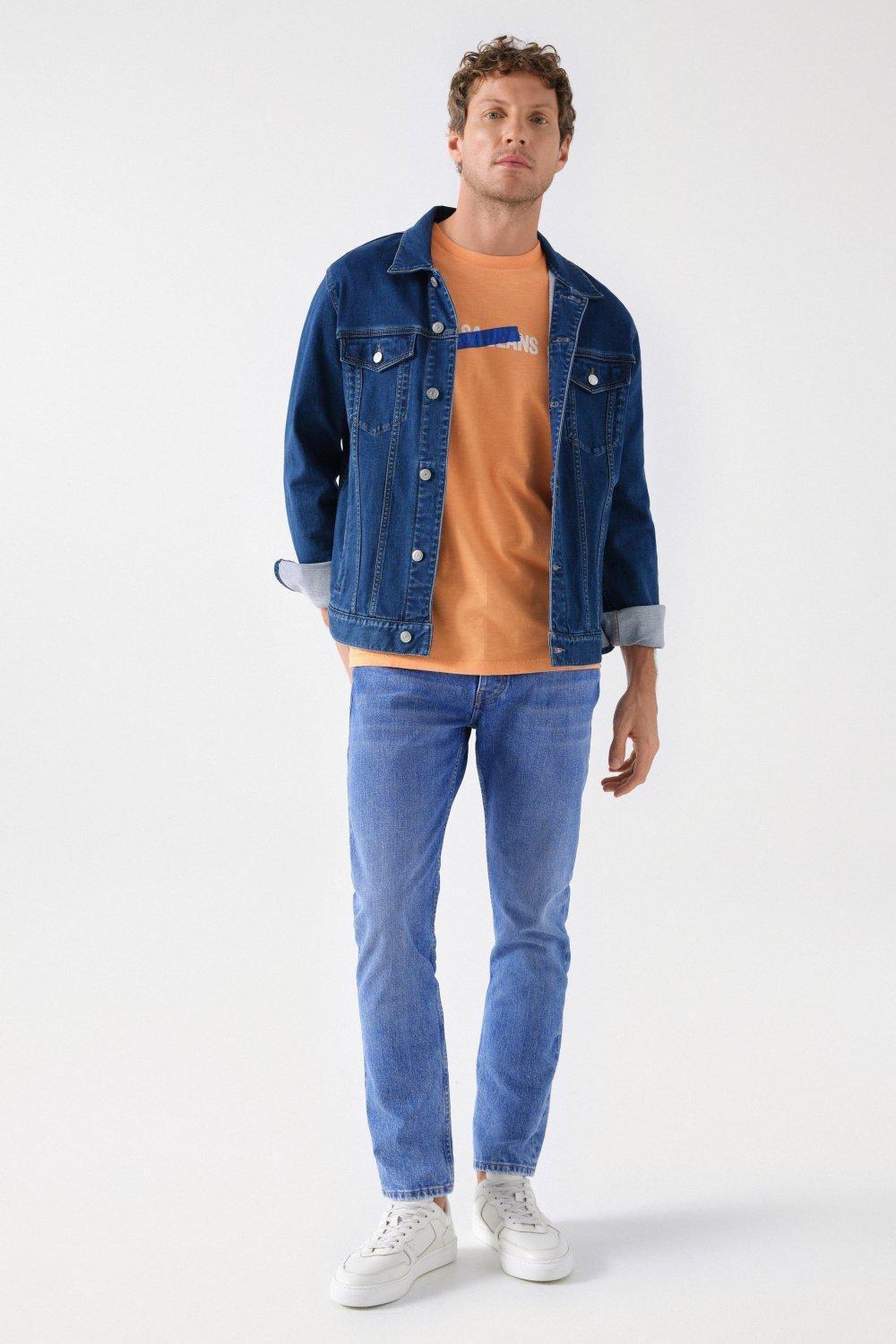 Cotton T-Shirt With Salsa Logo, Orange, large image number 1