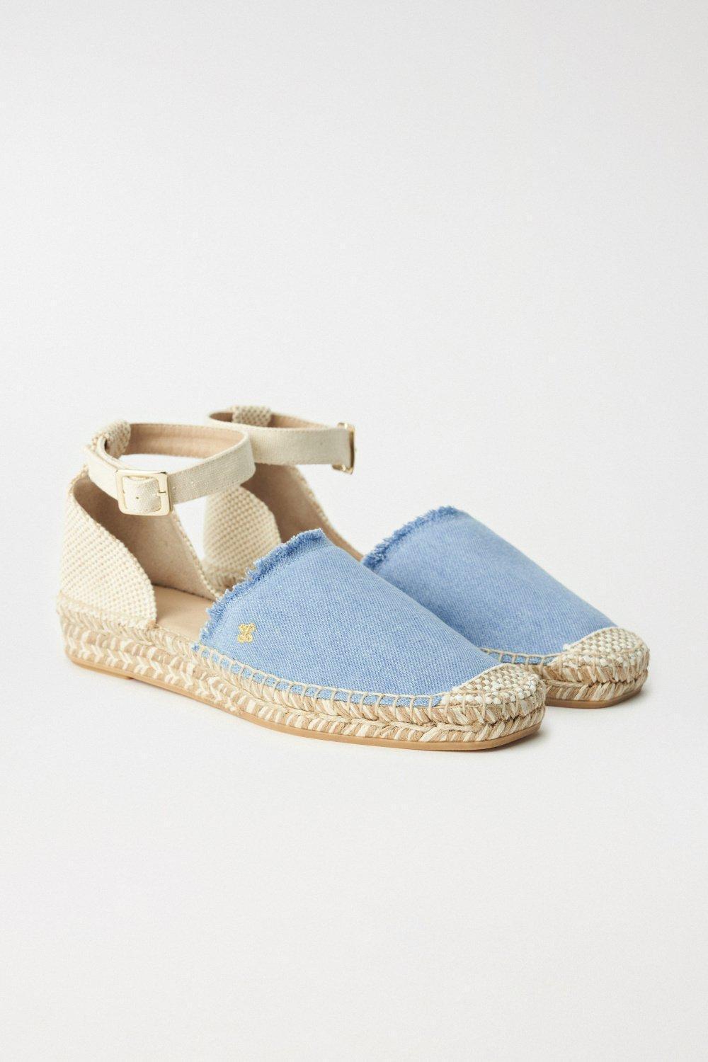 Blue Flat Denim Espadrilles, , large image number 2