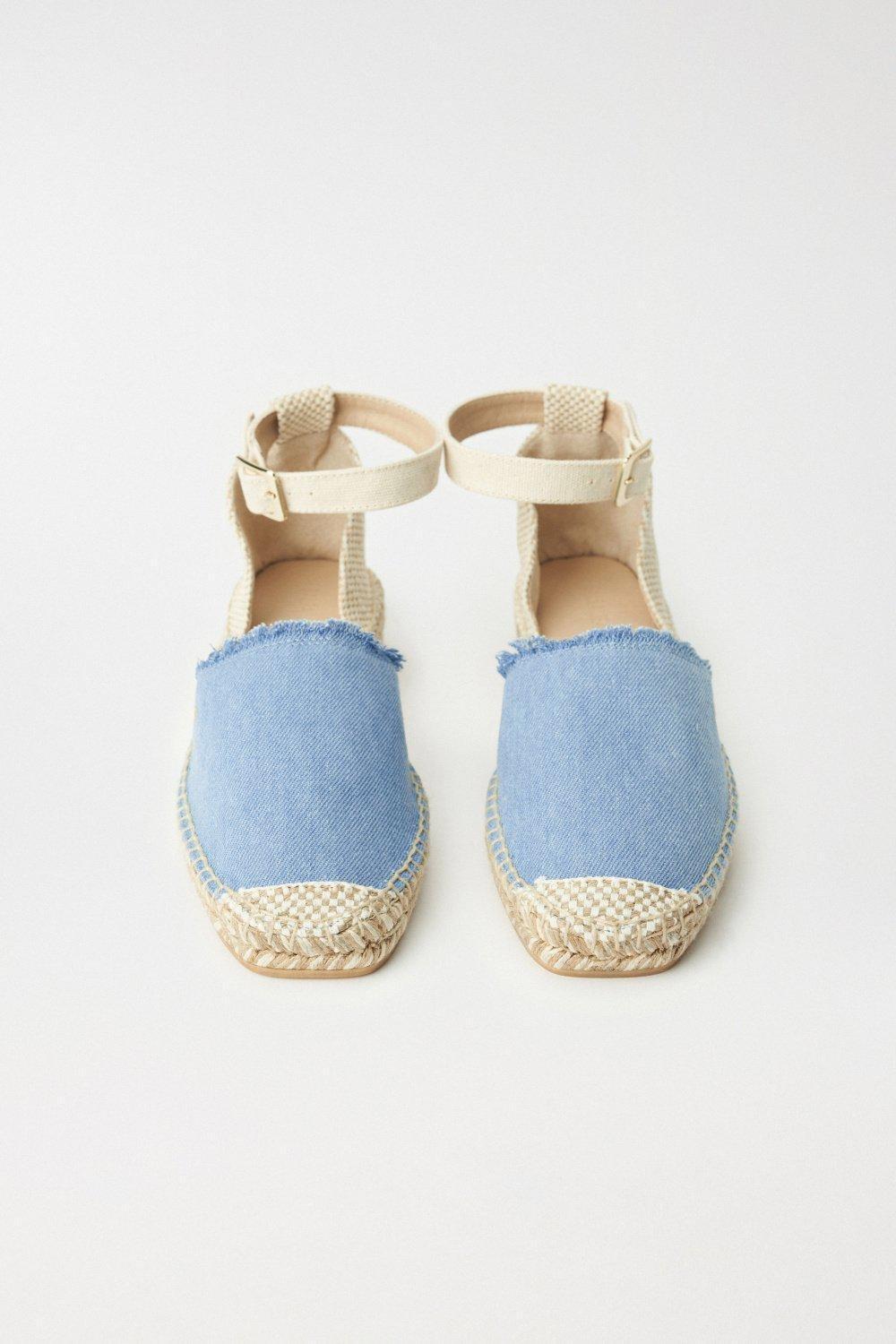 Blue Flat Denim Espadrilles, , large image number 3