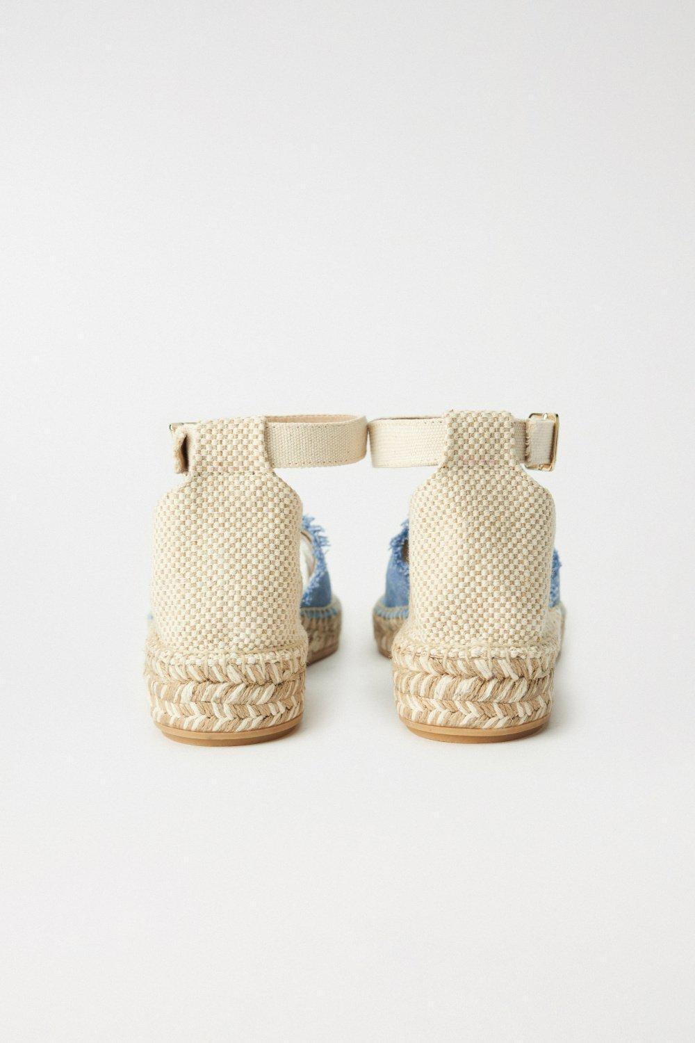 Blue Flat Denim Espadrilles, , large image number 4