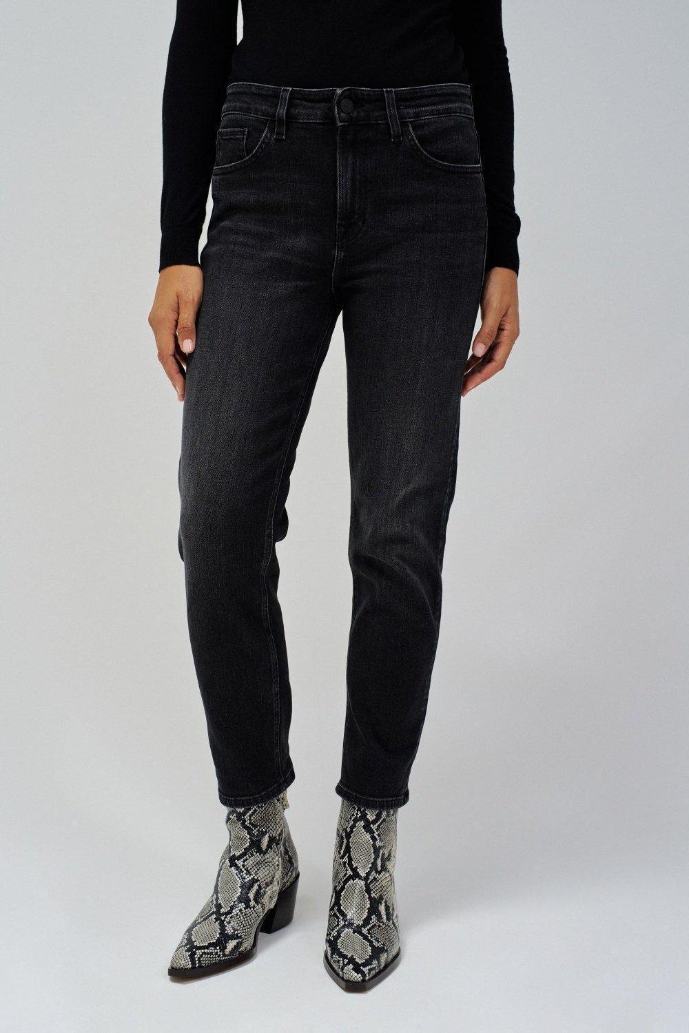 Plain Cropped Jeans, Black, large image number 0