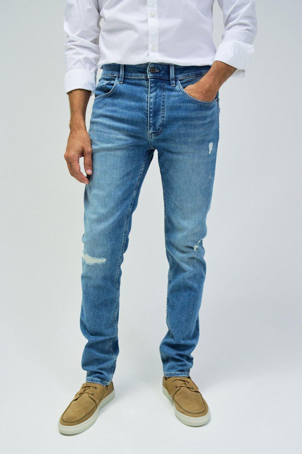 Blue Jeans S-Active Slim Fit With Rips, , medium