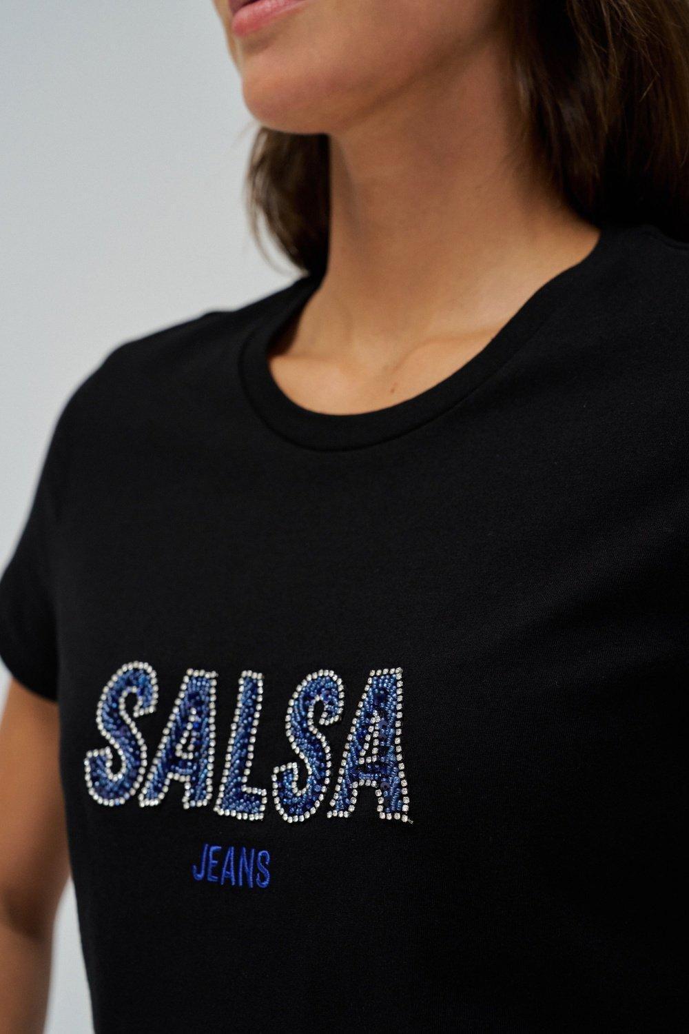Black Salsa Logo And Beads T-Shirt, , large image number 4
