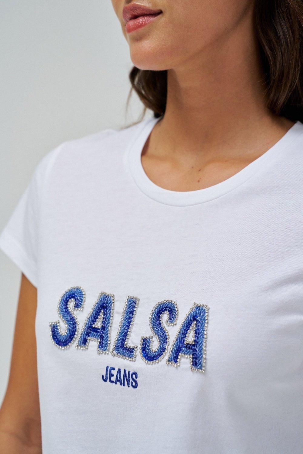 White Salsa Logo And Beads T-Shirt, , large image number 4