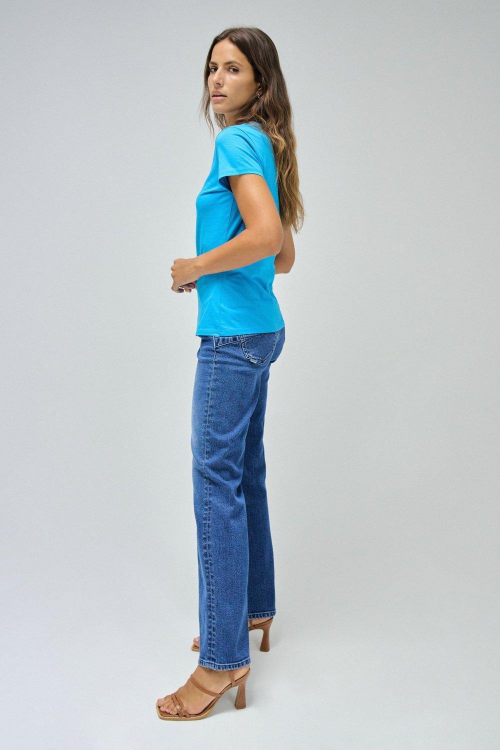 Blue Logo Print Cropped T-Shirt, , large image number 2