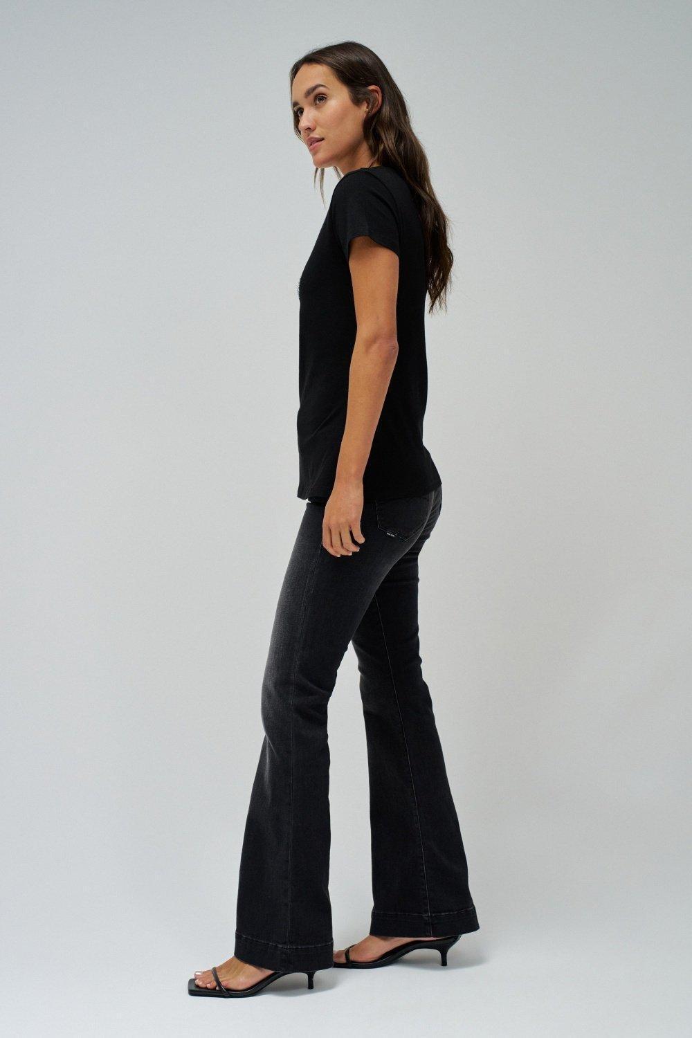 T-Shirt With Branding, Black, medium