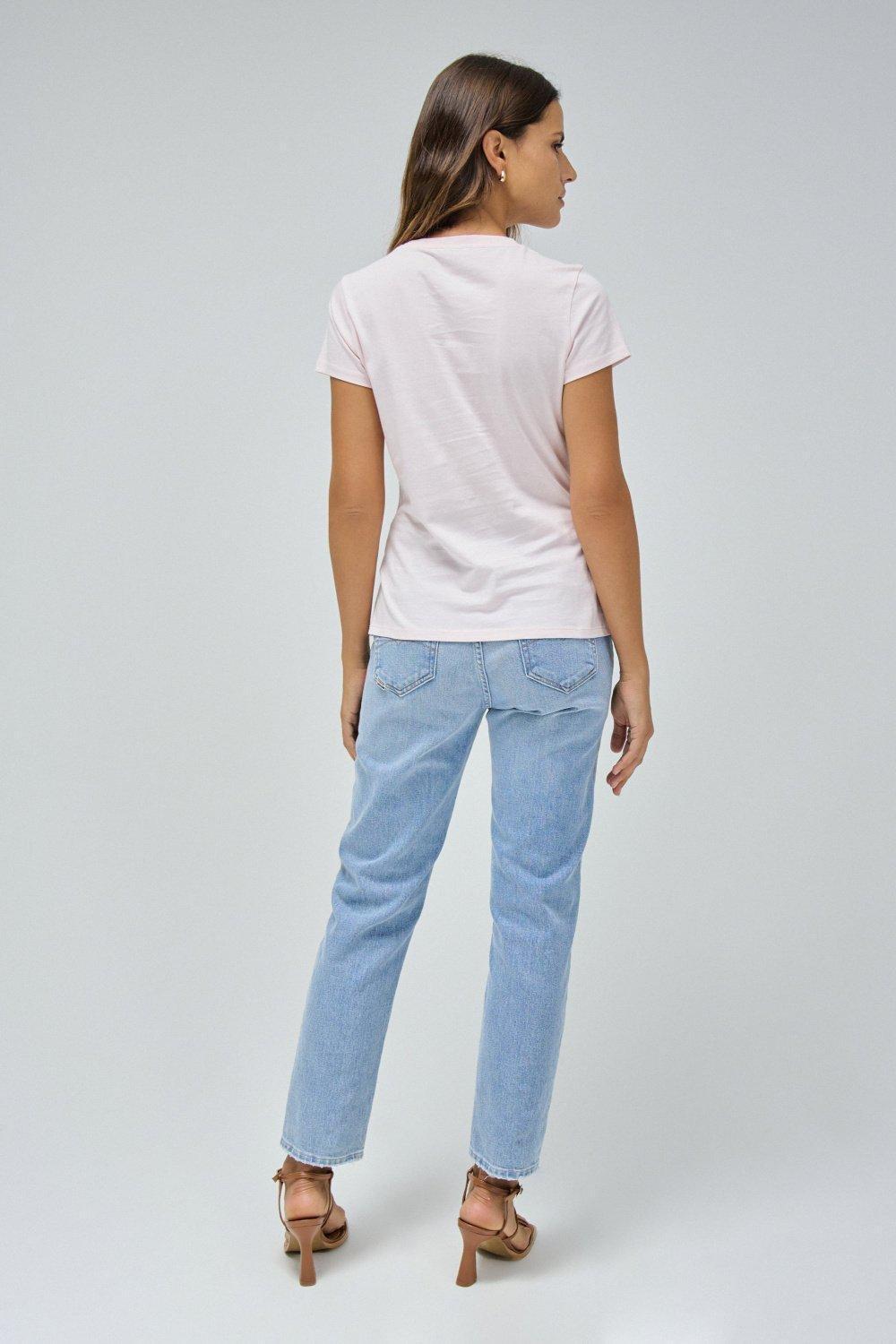T-Shirt With Branding , Pink, large image number 3