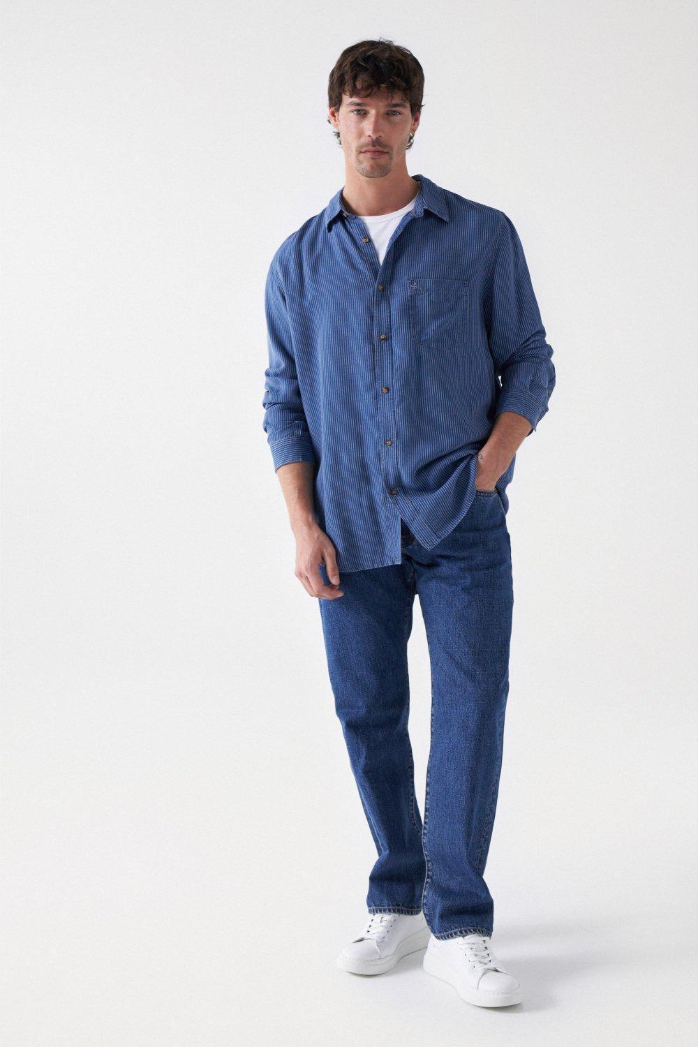 Blue Straight Leg Jeans, , large image number 1