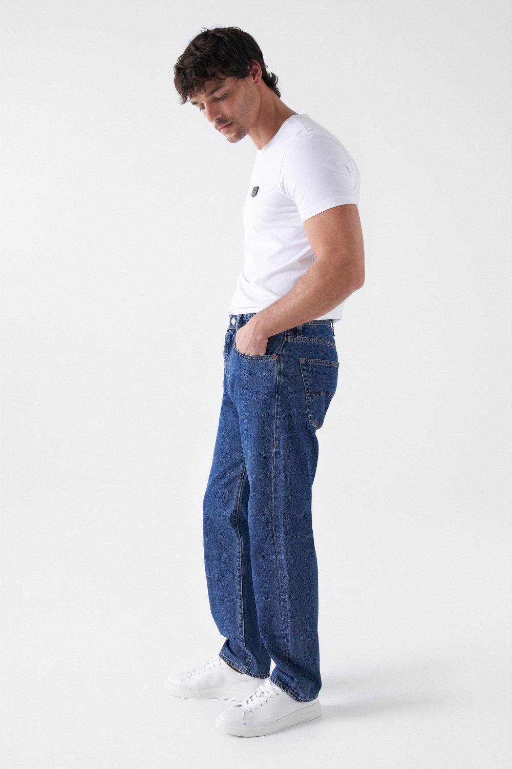 Blue Straight Leg Jeans, , large image number 2
