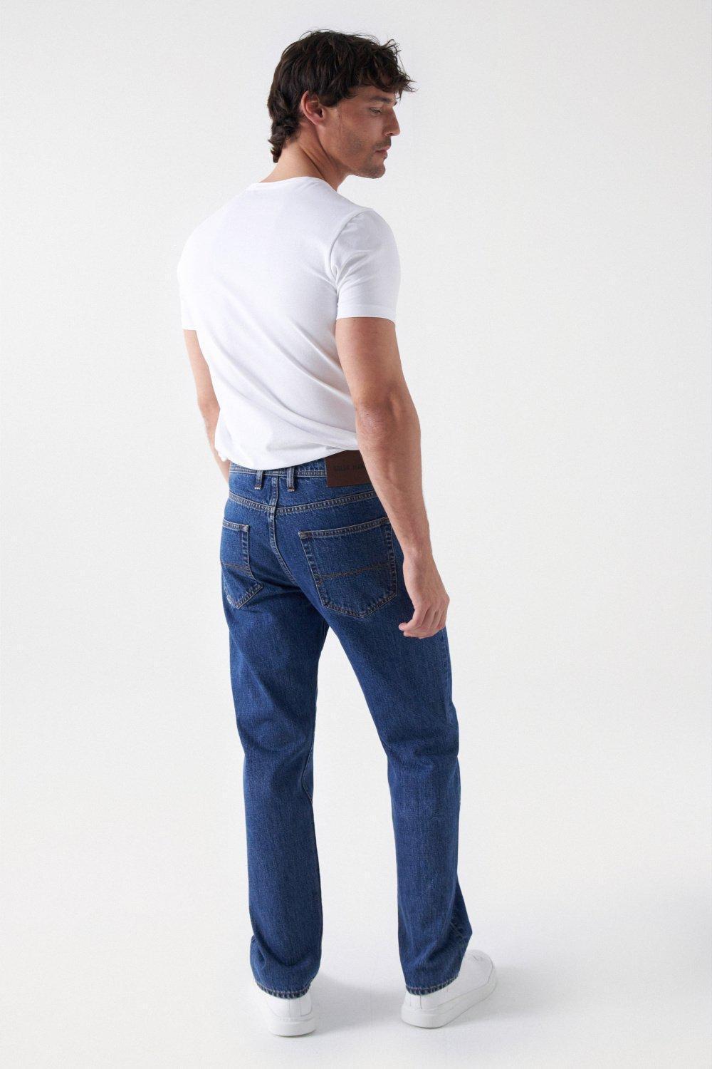 Blue Straight Leg Jeans, , large image number 3