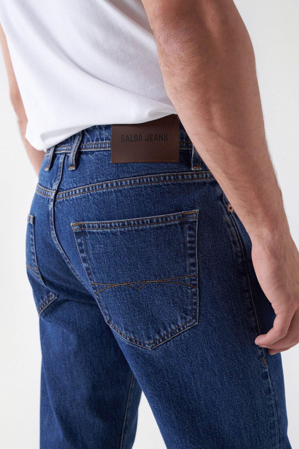 Blue Straight Leg Jeans, , large image number 4