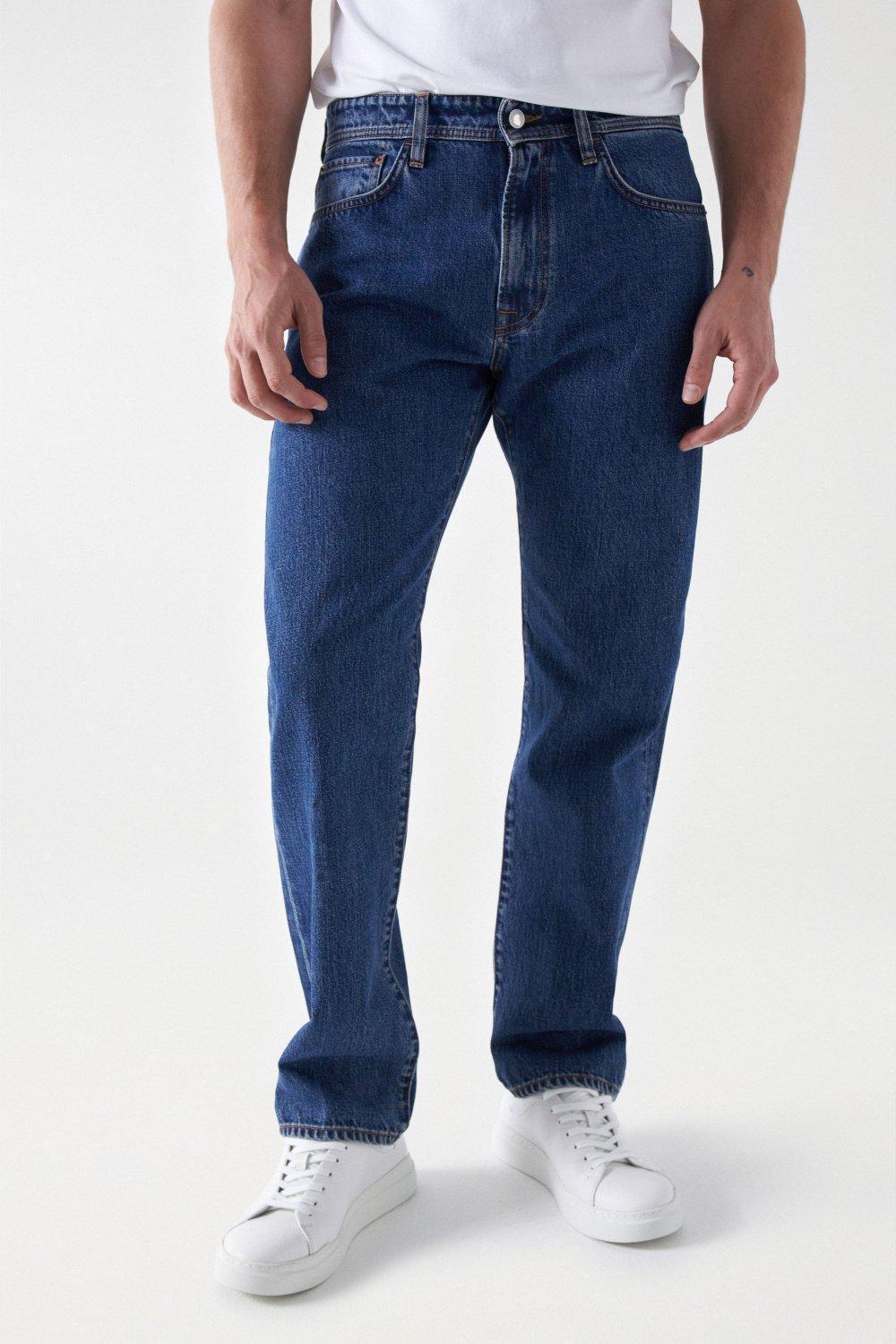 Straight Leg Jeans, Blue, large image number 0