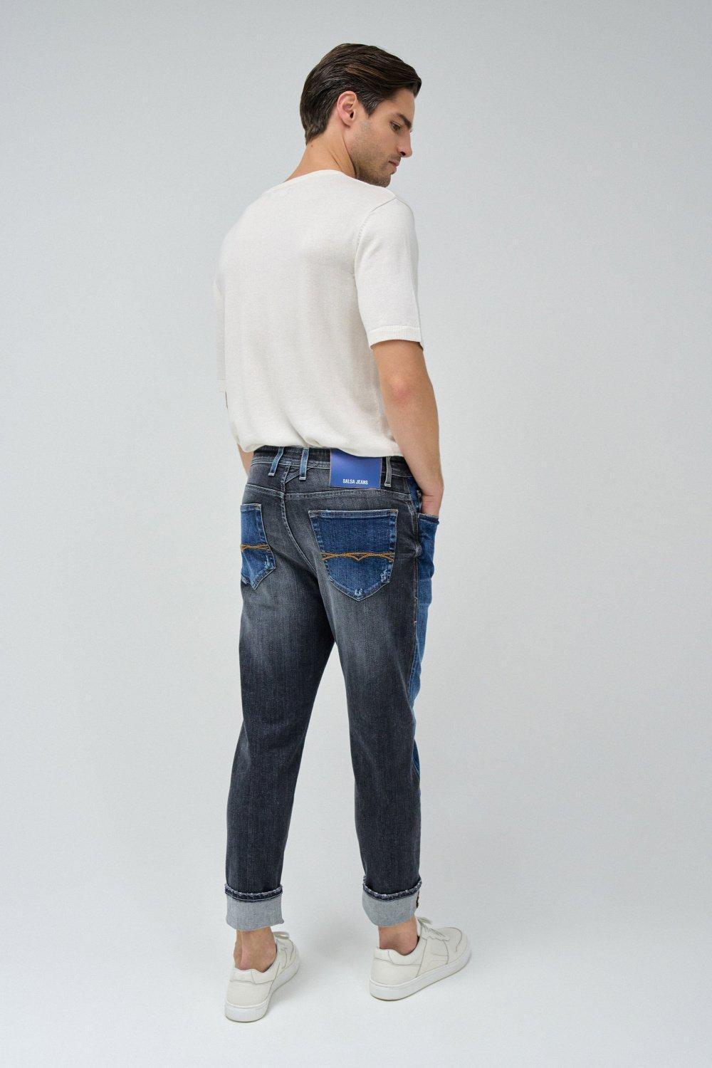 Blue Textured Slim Ankle-Length, , large image number 3