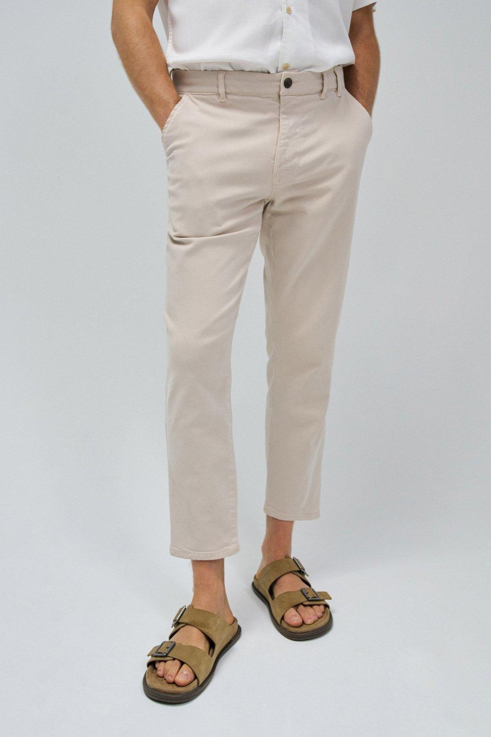 Beige Plain Chinos Jogger, , medium