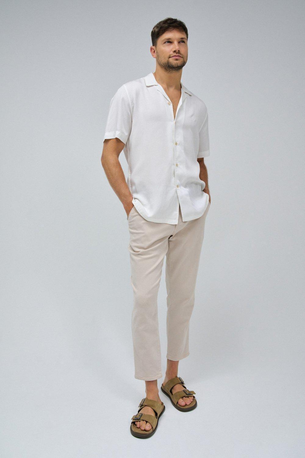 Beige Plain Chinos Jogger, , large image number 1