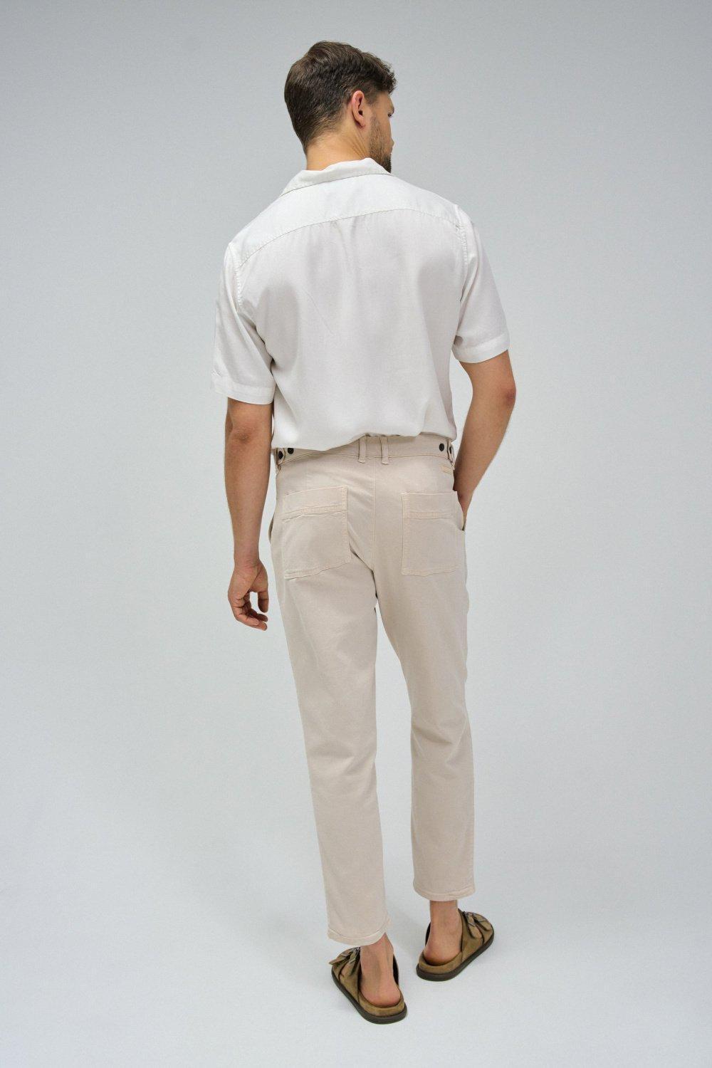 Beige Plain Chinos Jogger, , large image number 3