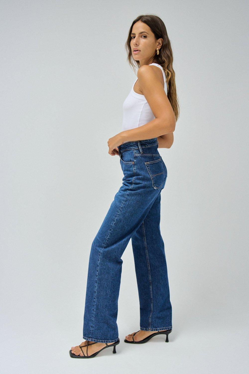 Blue Denim Straight Leg Jeans, , large image number 2