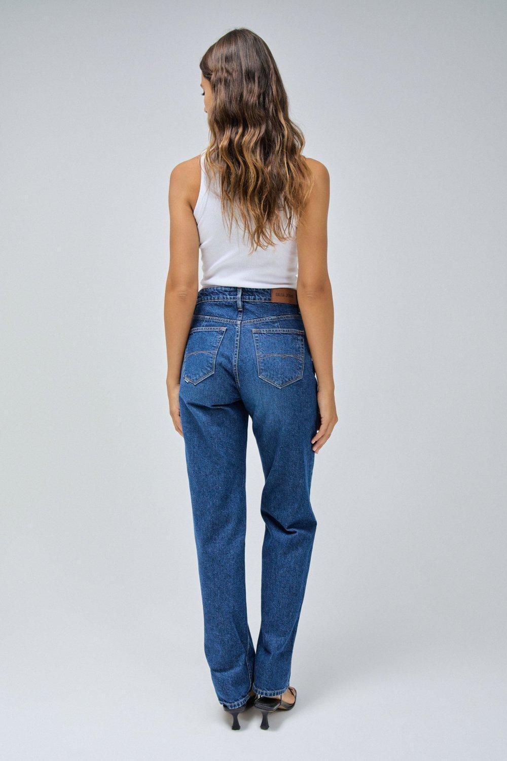 Blue Denim Straight Leg Jeans, , large image number 3
