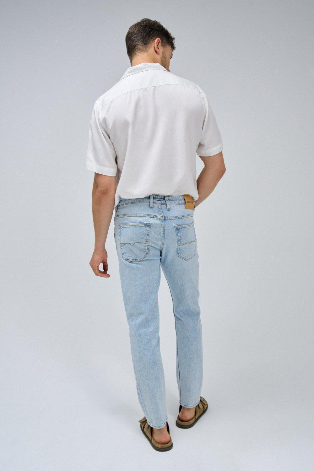 Blue Plain Light Wash Jeans, , large image number 3