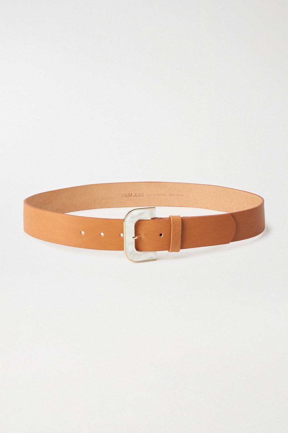 Beige Buckle Belt, , medium