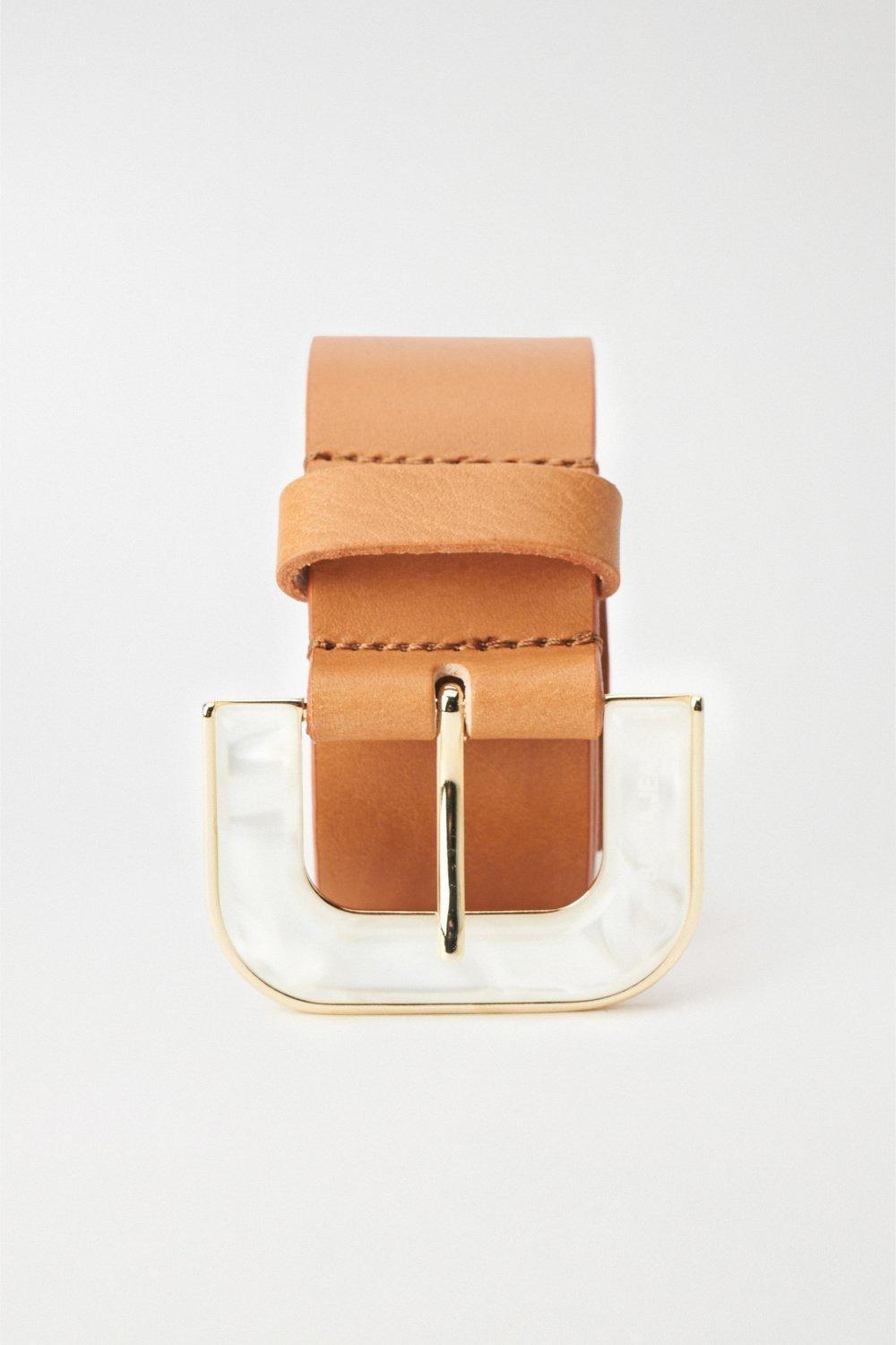 Beige Buckle Belt, , large image number 3