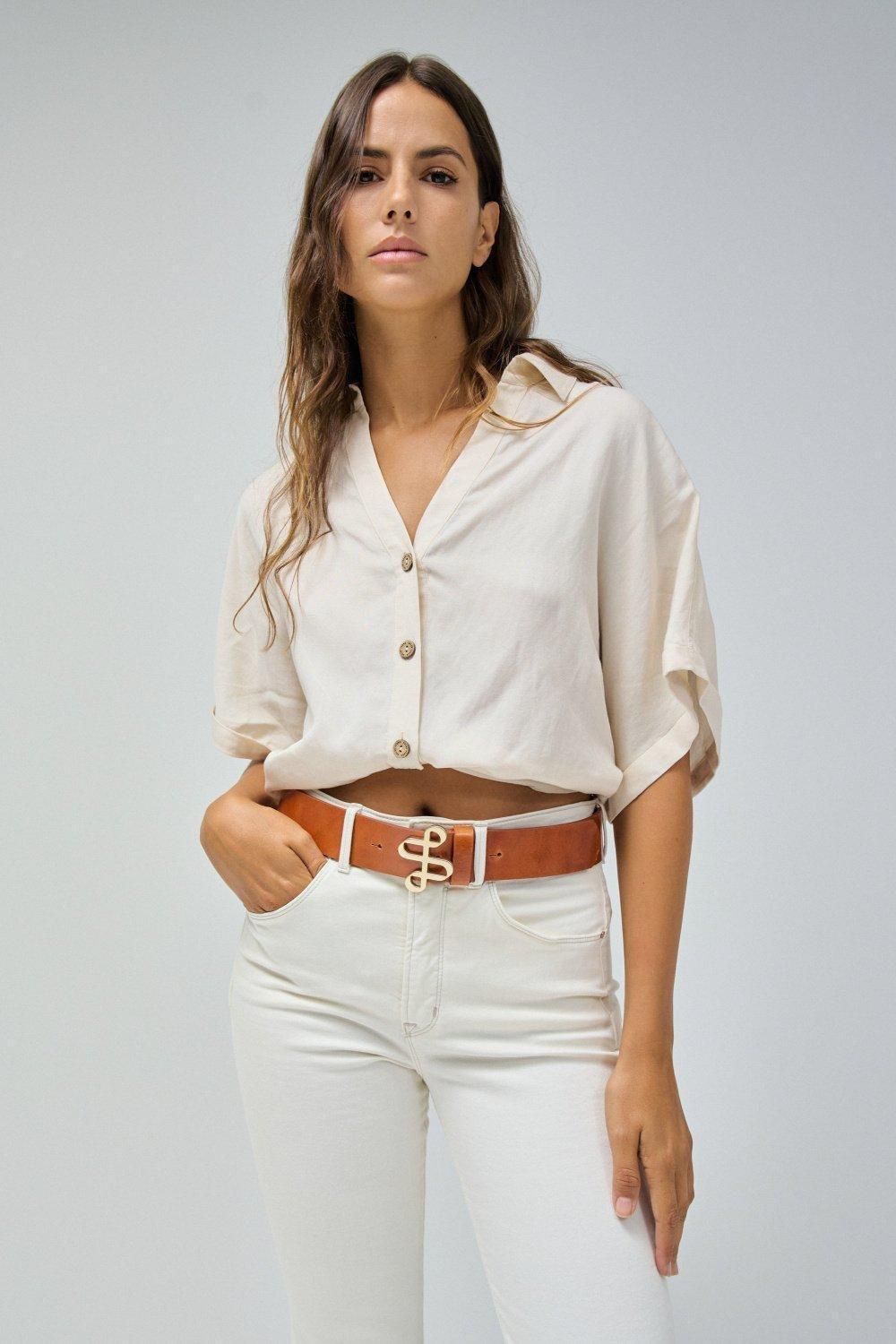 Engraved Logo Buckle Belt, Brown, large image number 1