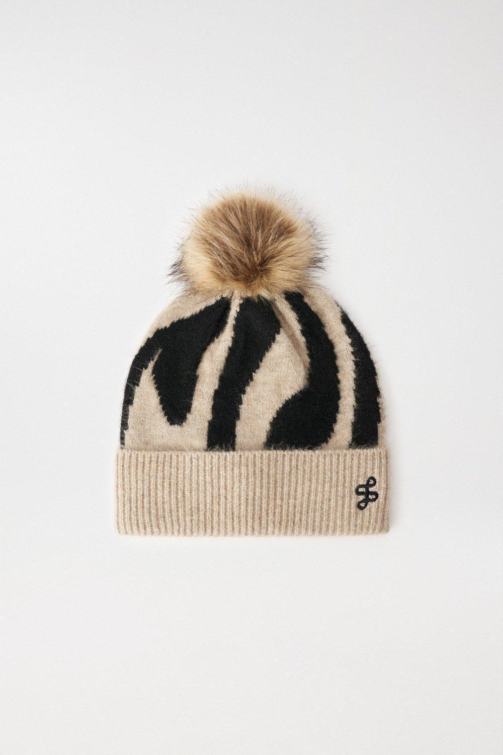 Black Embellished Bobble Hat, 2101_000, large image number 0
