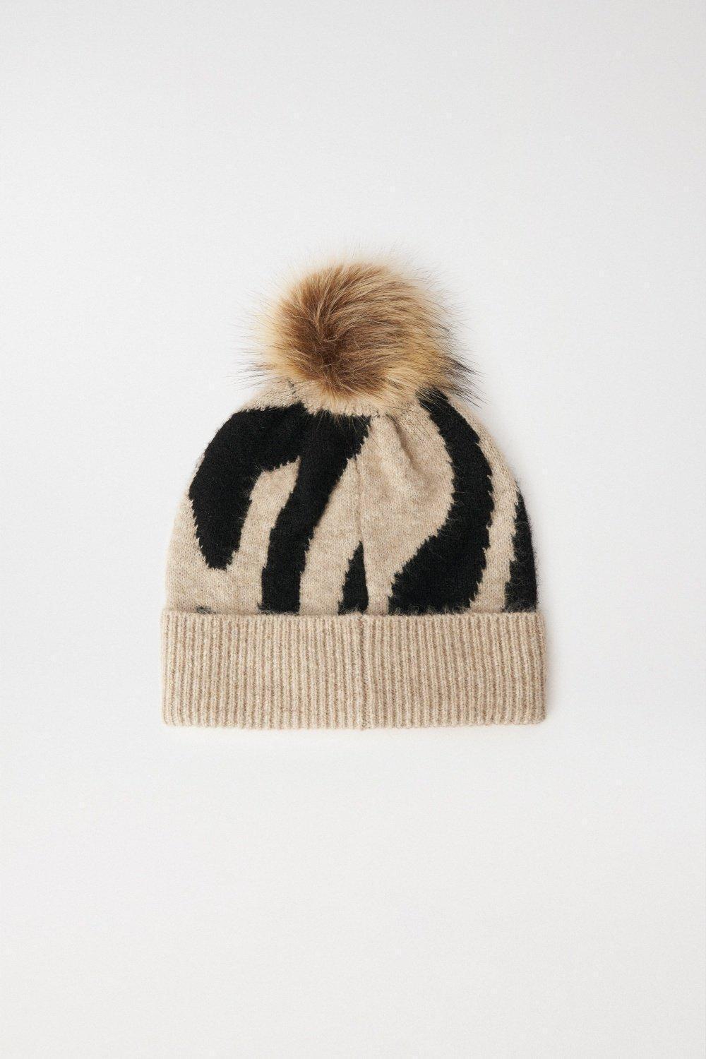 Black Embellished Bobble Hat, 2101_000, large image number 2