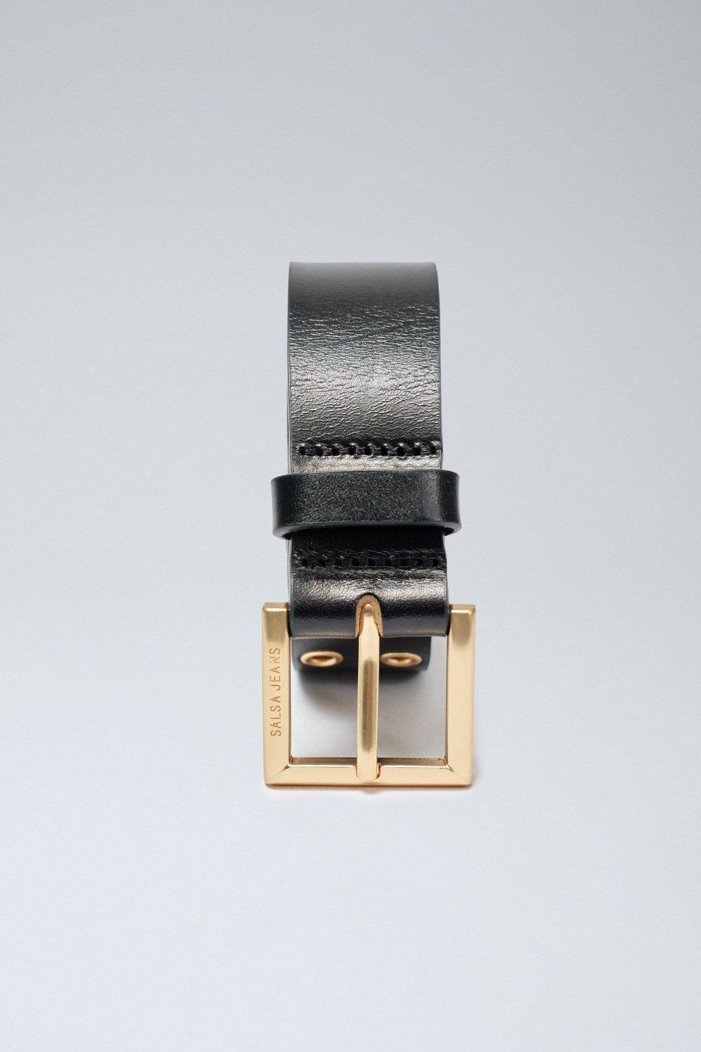 Black Grommet Leather Belt, , large image number 3