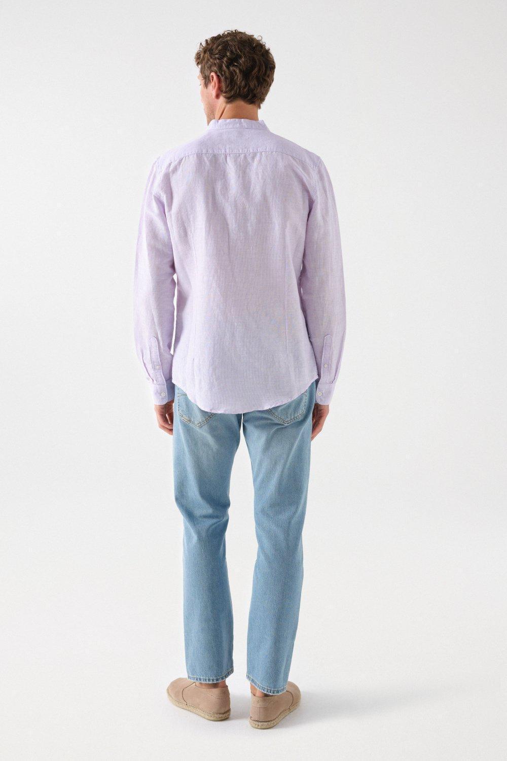 Striped Linen Blend Shirt, Pink, large image number 3