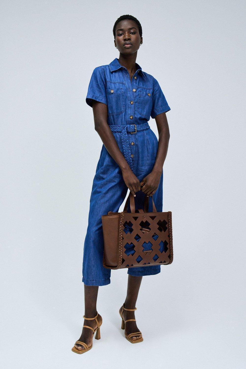 Blue Denim Jumpsuit, , large image number 1