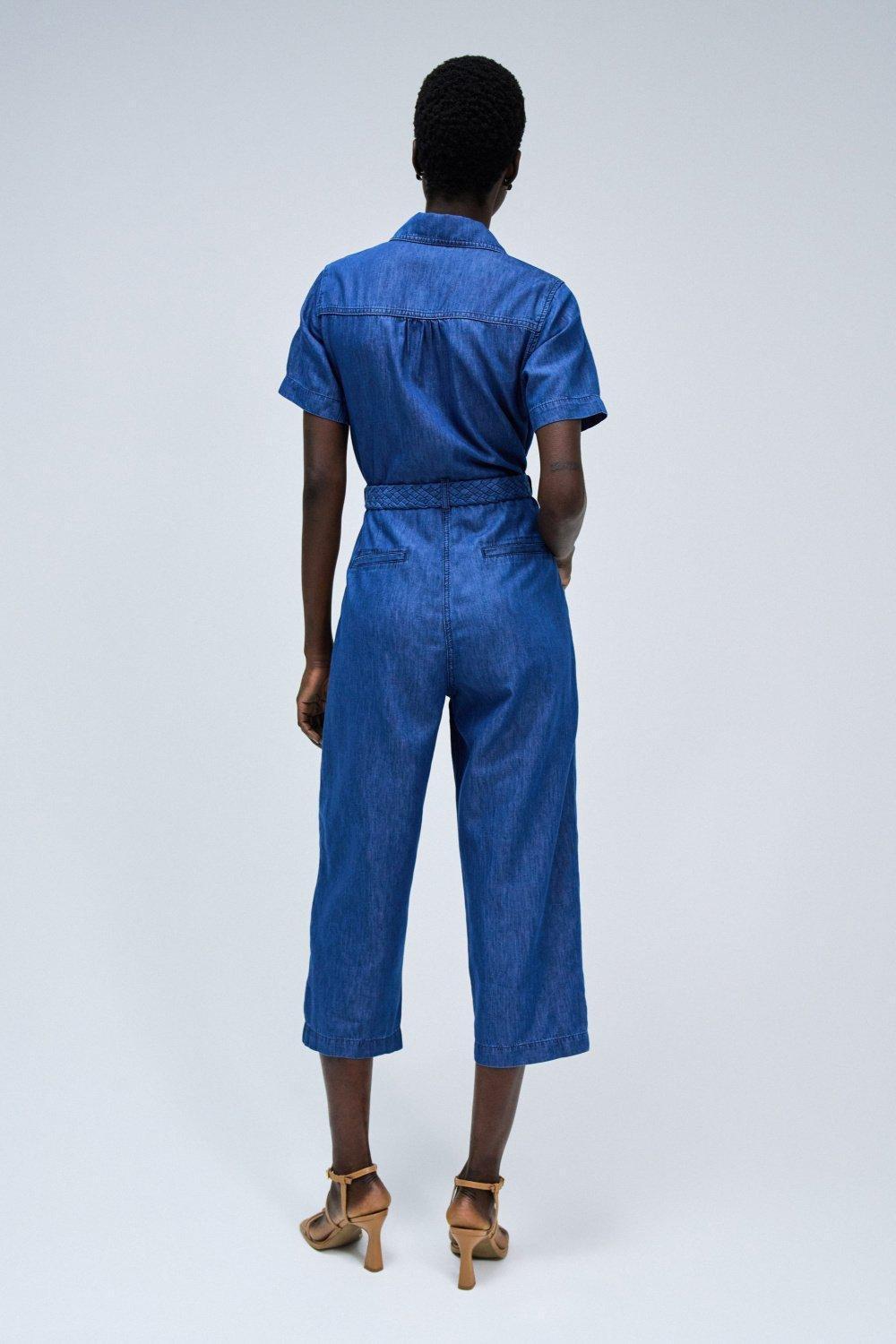 Blue Denim Jumpsuit, , large image number 3