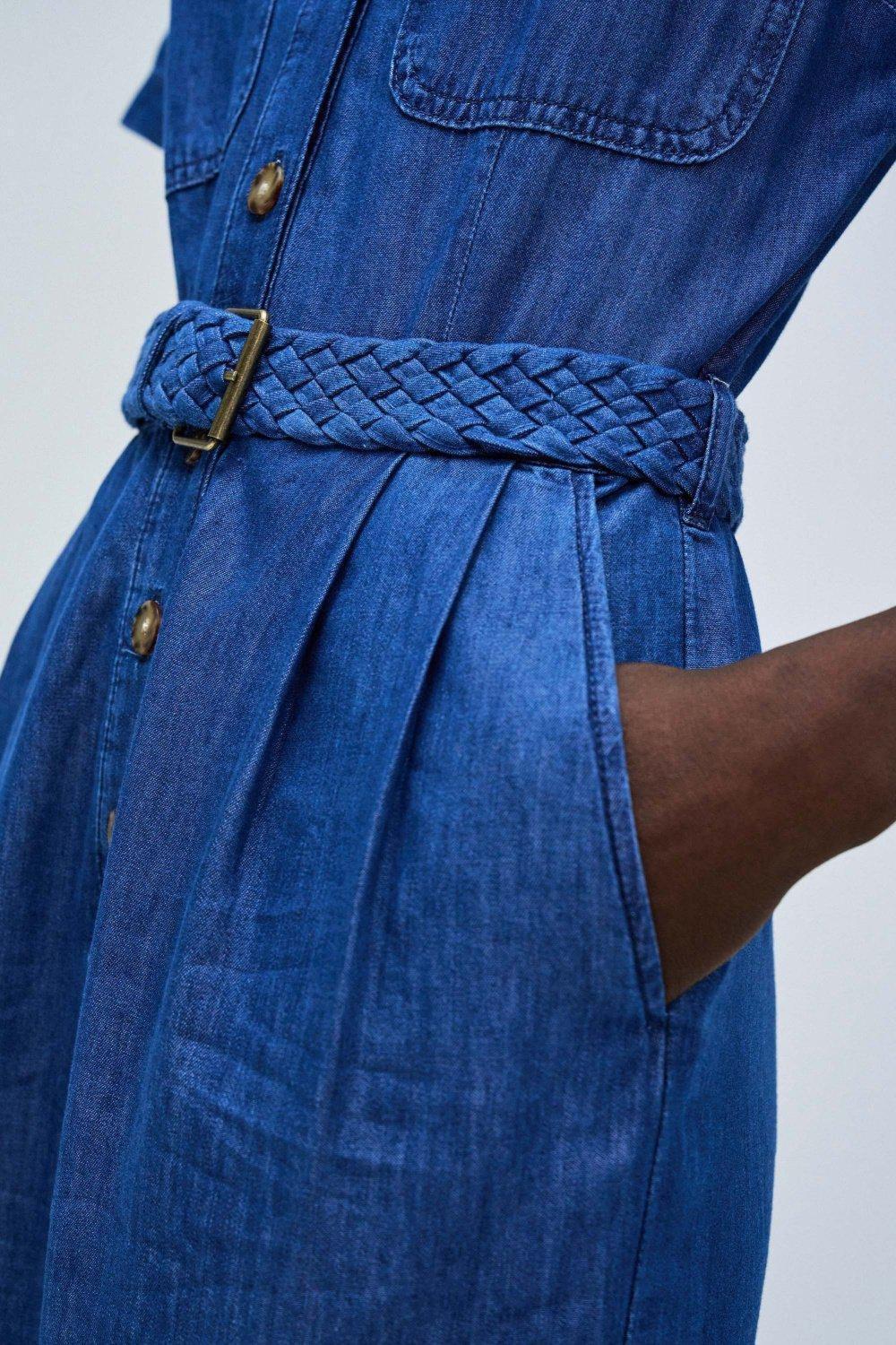 Blue Denim Jumpsuit, , large image number 4