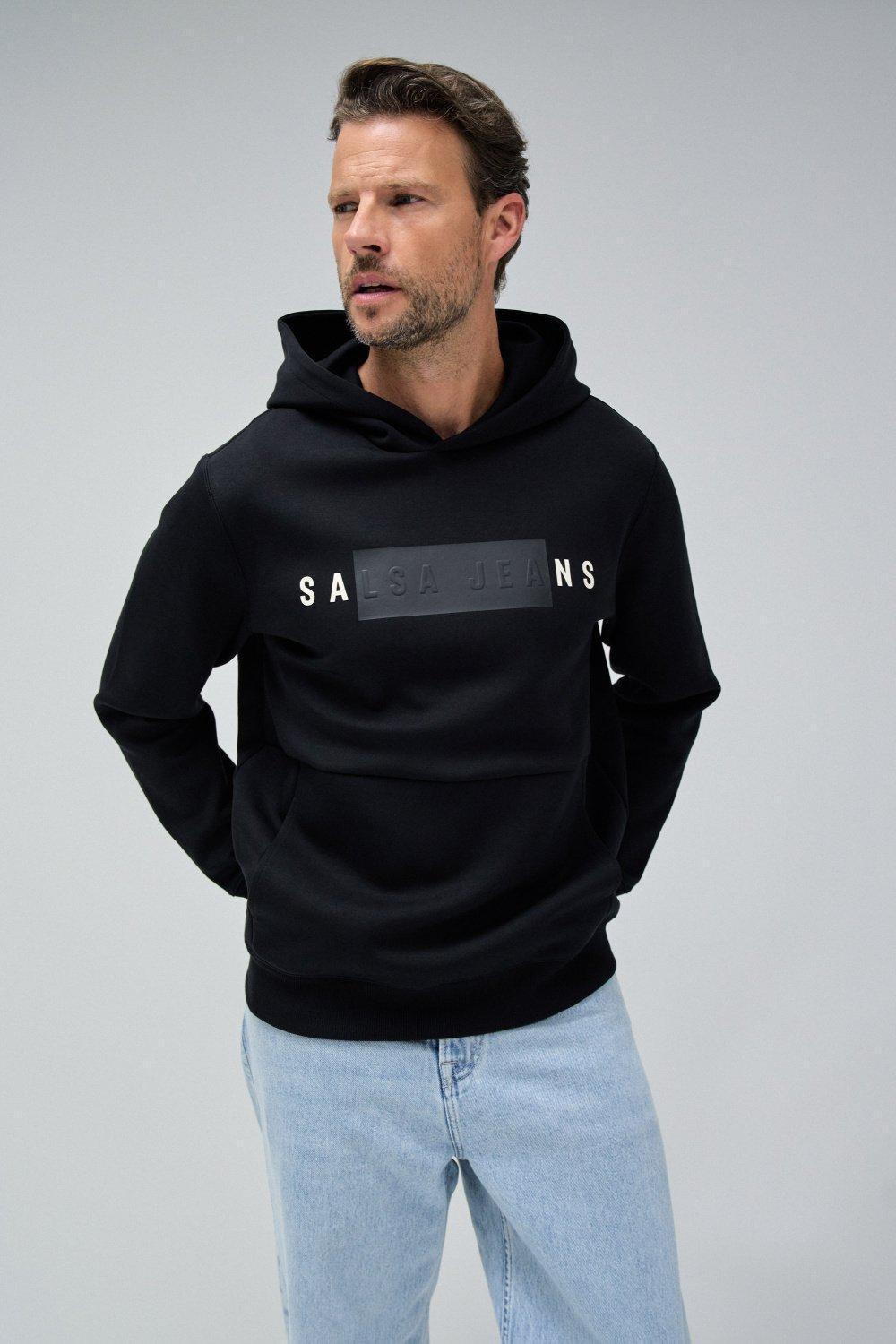 Graphic Casual Hoodie, Black, large image number 0
