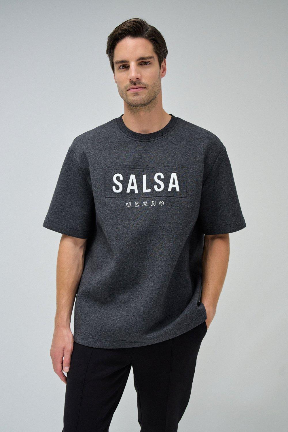 Graphic Print Oversized T-Shirt, Navy, large image number 0