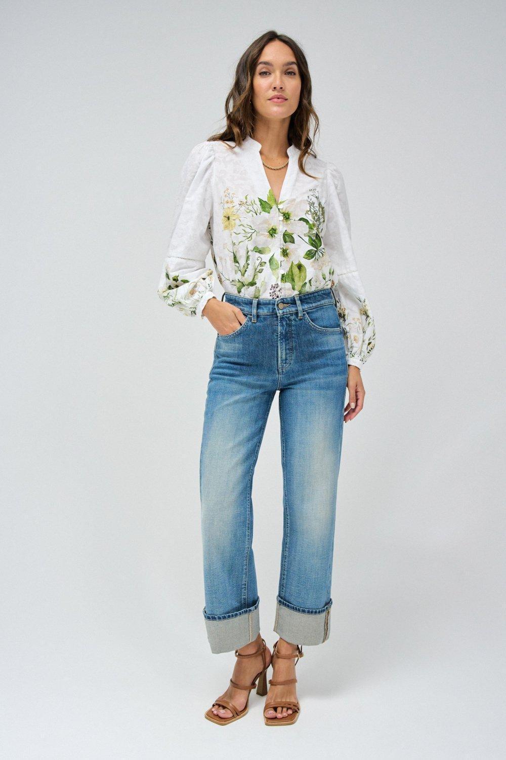 Faith Push In Straight Jeans, Blue, large image number 1