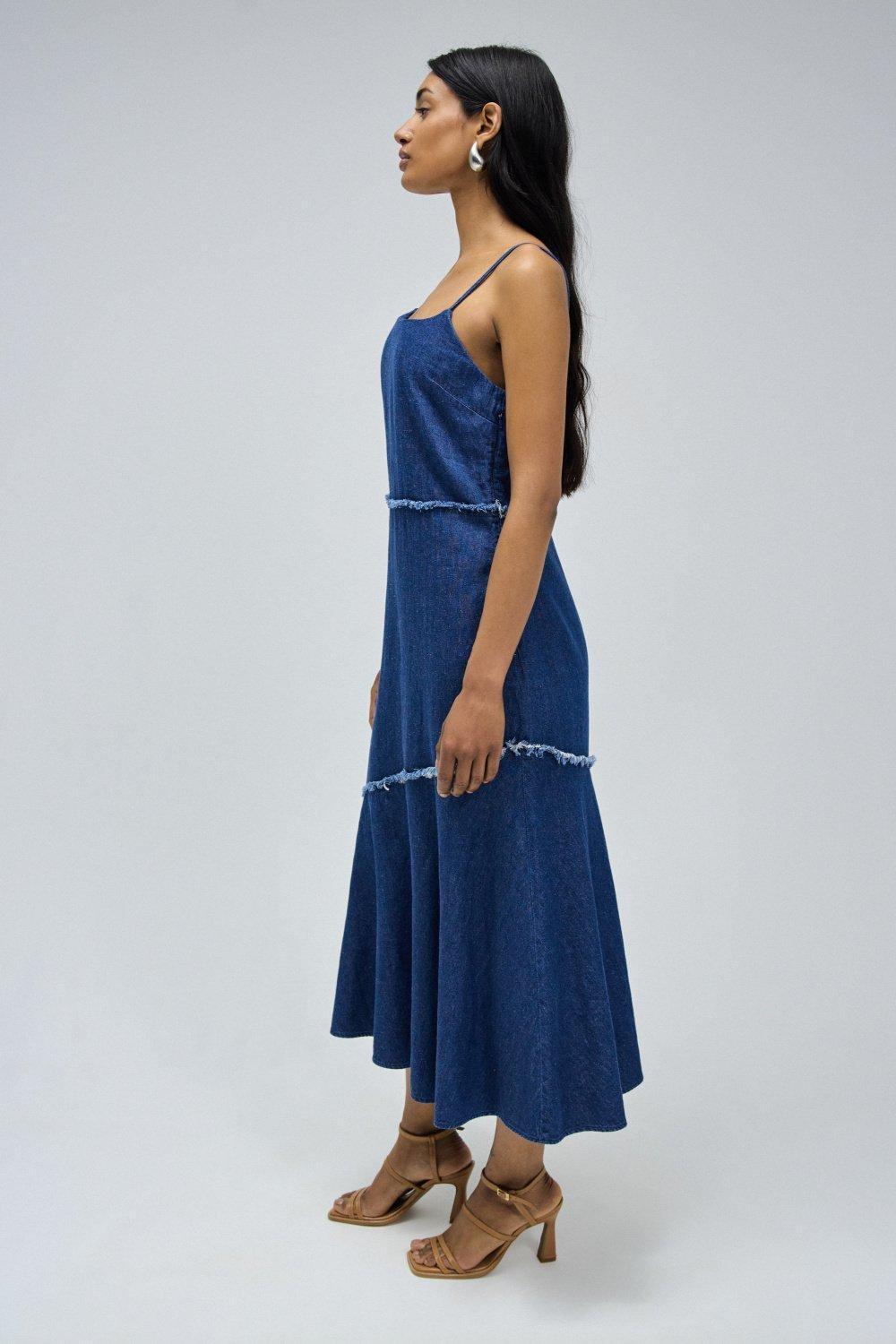 Blue Light Denim Dress, , large image number 2