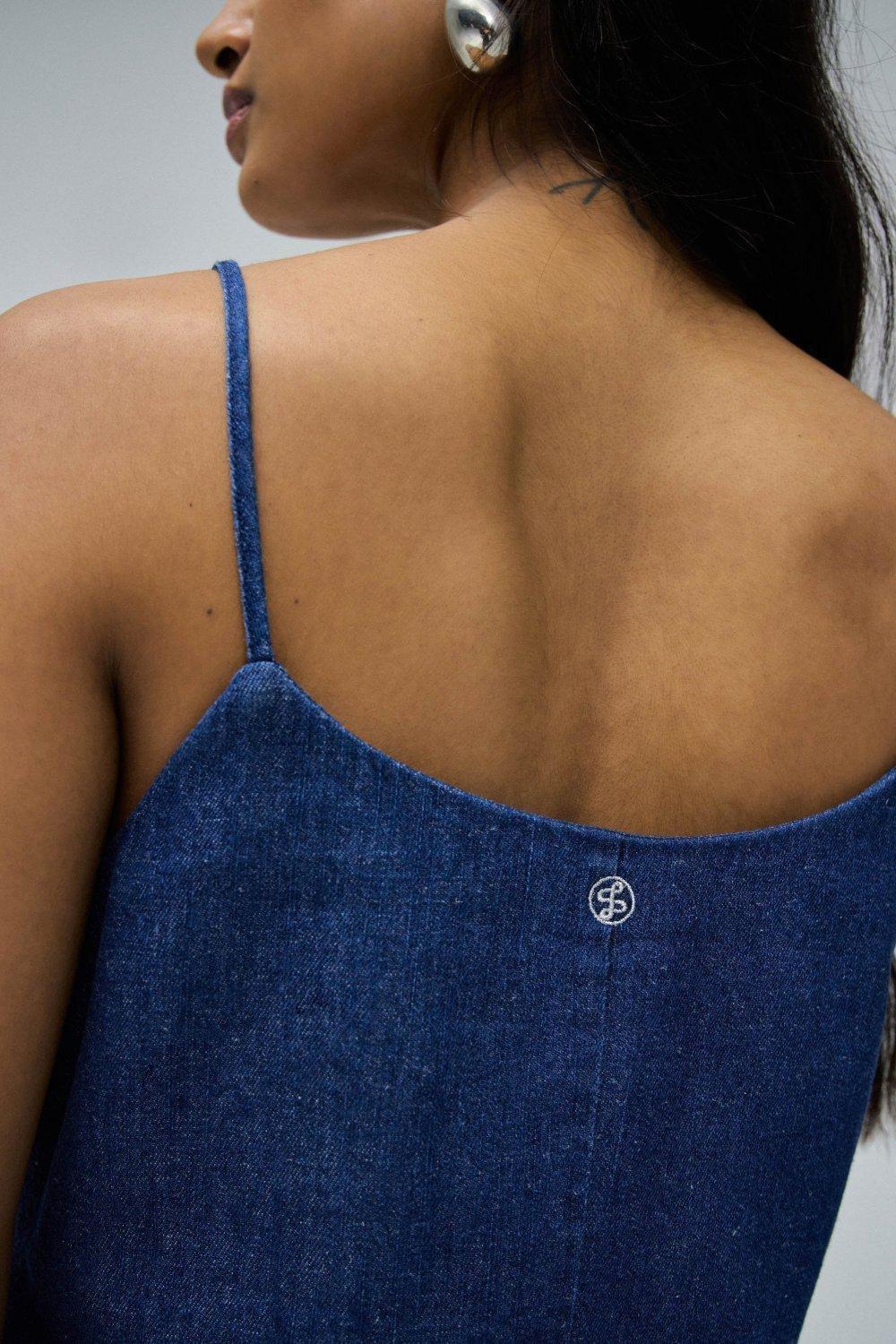 Blue Light Denim Dress, , large image number 4
